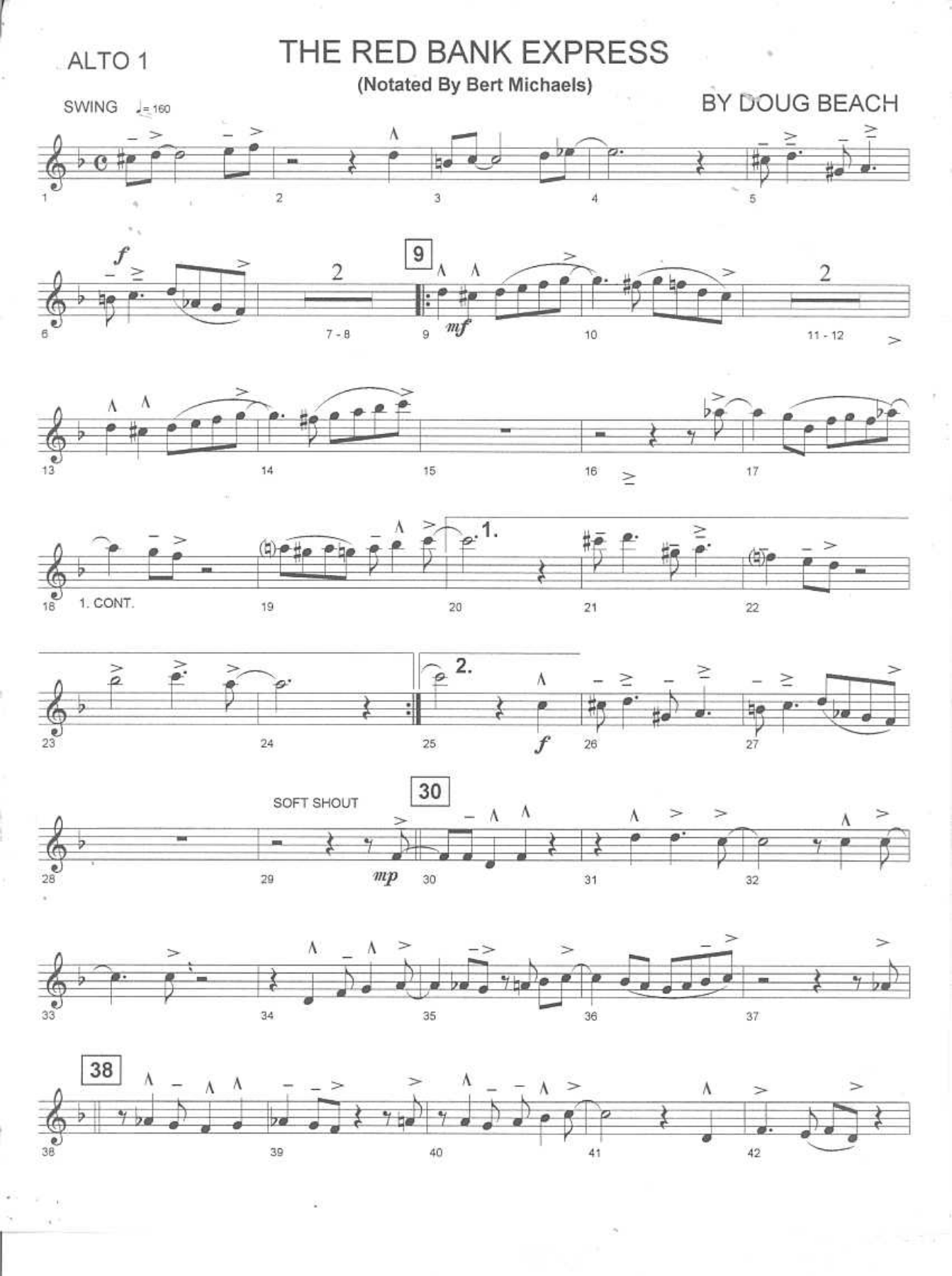 The Red Bank Express — sheet music cover (first page)