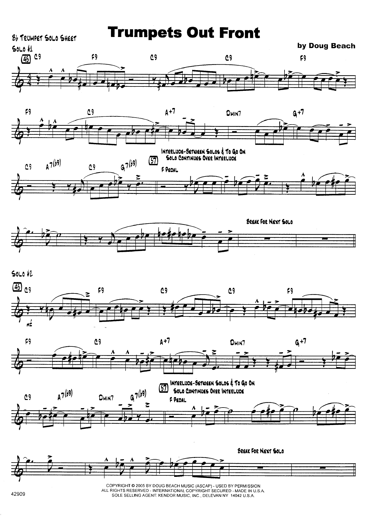Trumpets Out Front — sheet music cover (first page)