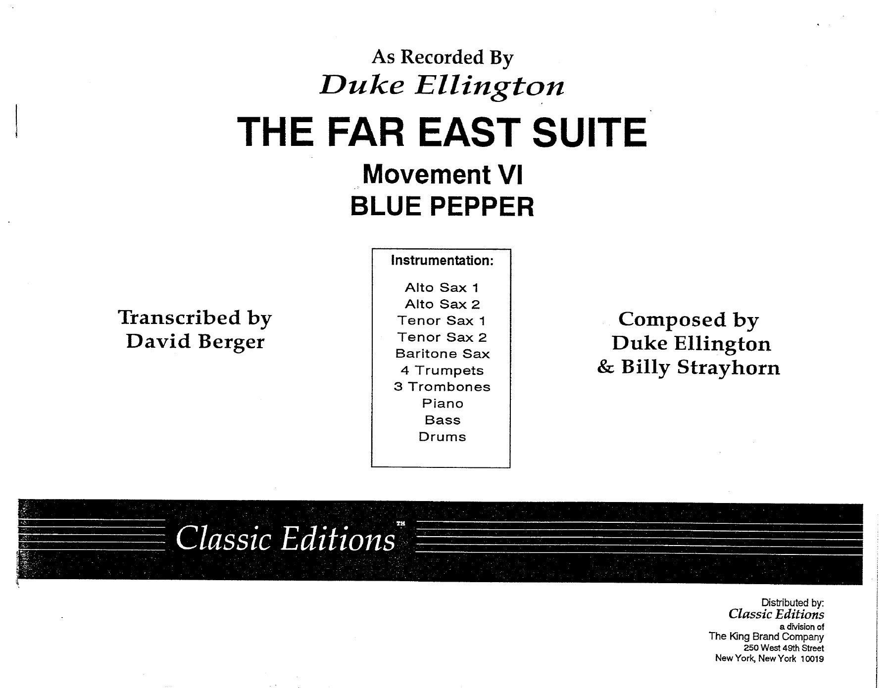 Blue Pepper — sheet music cover (first page)