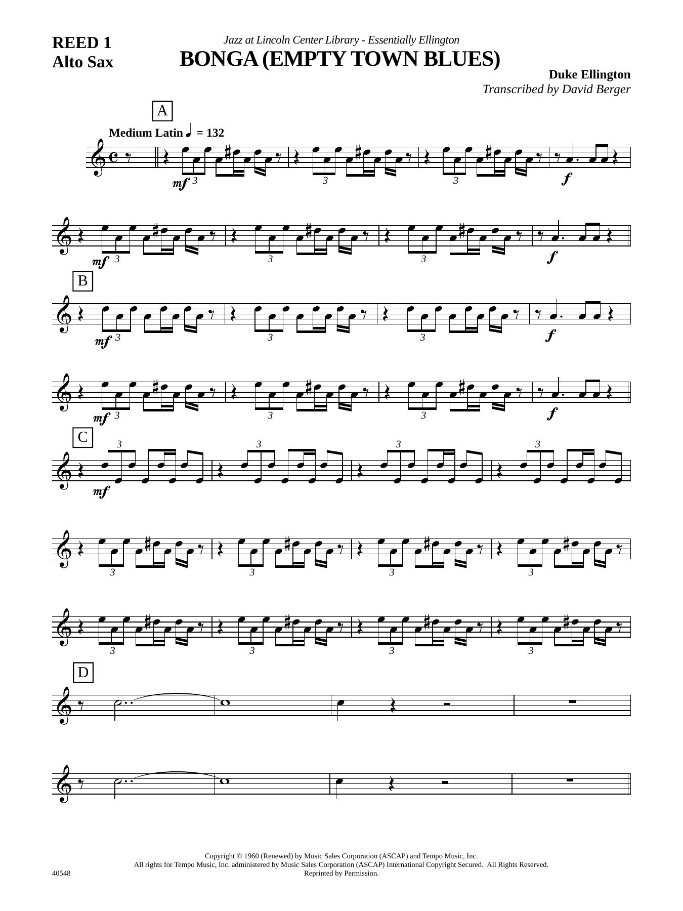 Bonga (D.Ellington) D.Berger MP3 — Big Band sheet music arranged by Duke Ellington & B.Strayhorn.D.Berger | Jazz Standard