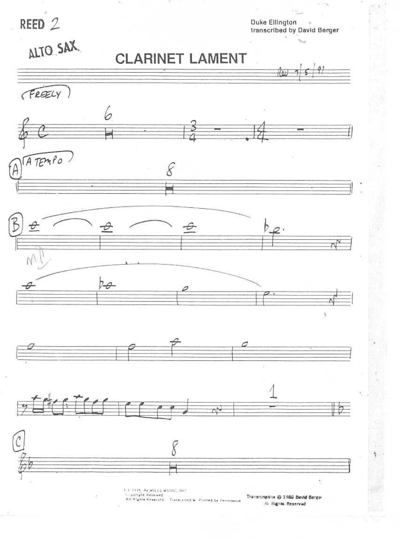 Clarinet Lament (D.Ellington) D.Berger. MP3 — page 3