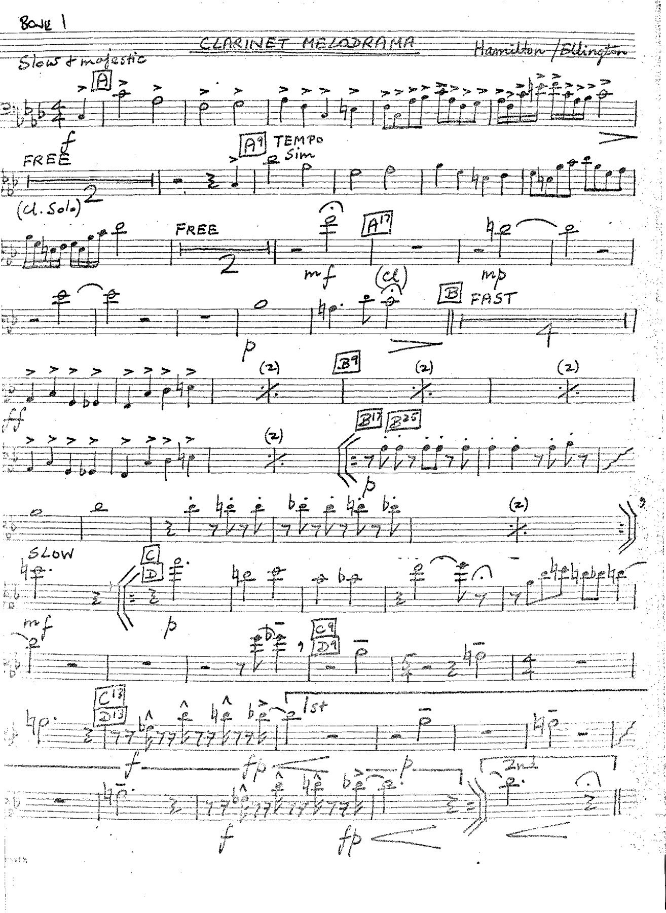 Clarinet Melodrama — sheet music cover (first page)