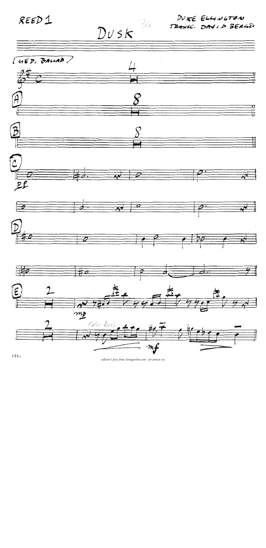 Dusk — sheet music cover (first page)