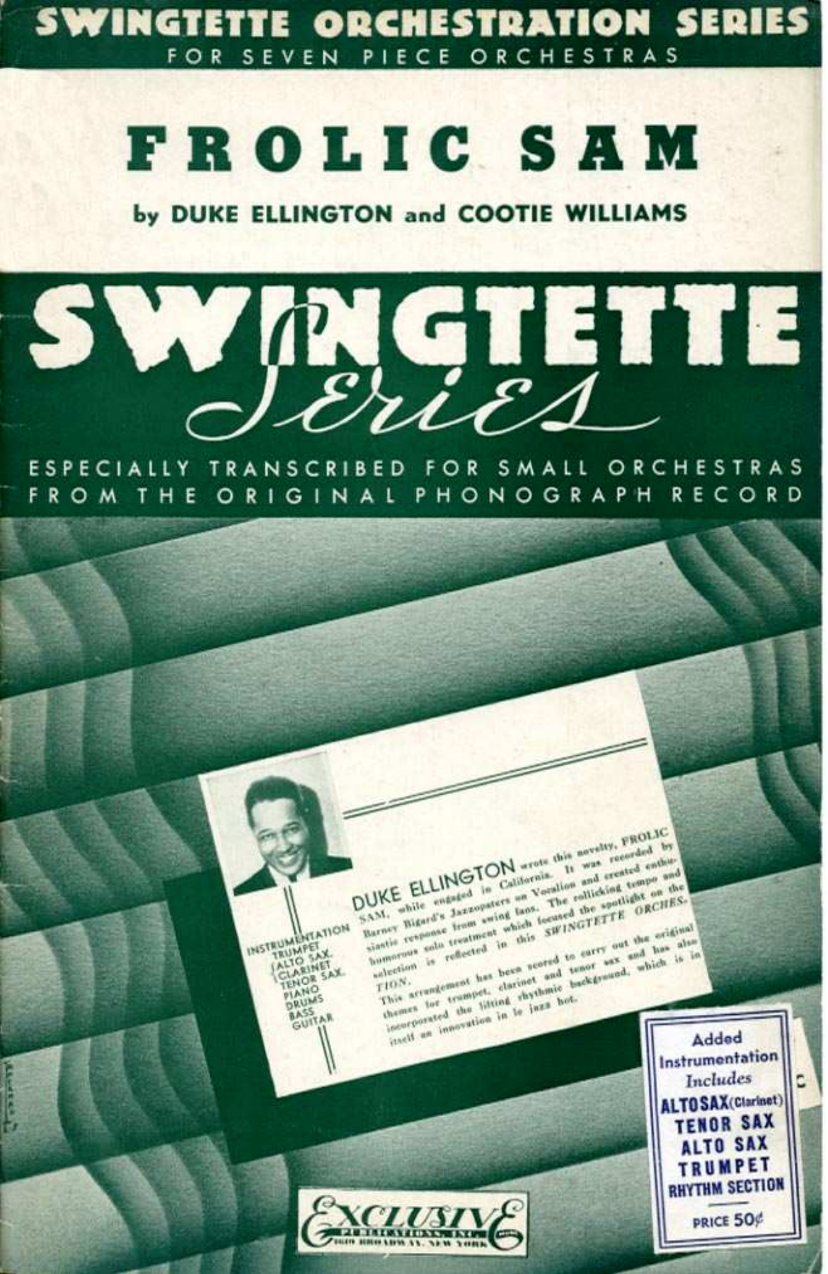 Frolic Sam — sheet music cover (first page)