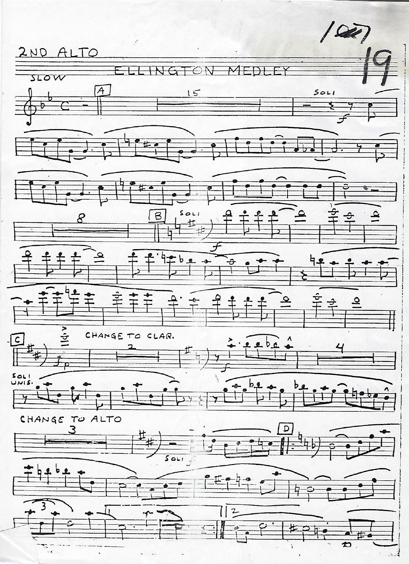Ellington Medley #1 — sheet music cover (first page)