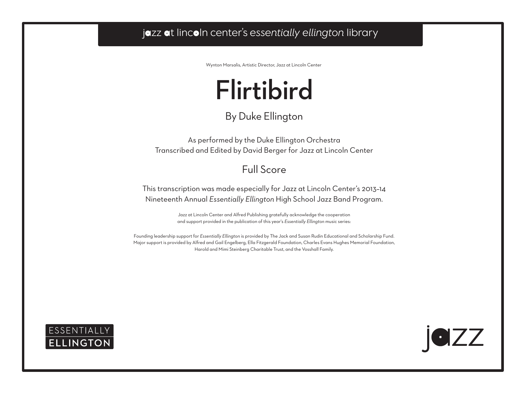 Flirtibird (D.Ellington) D.Berger — Big Band sheet music arranged by Duke Ellington & B.Strayhorn.D.Berger | Jazz Standard