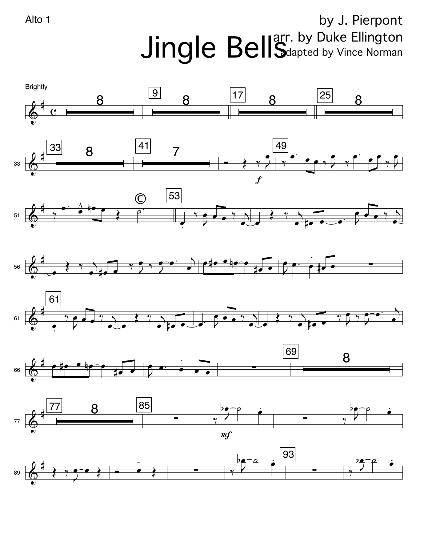 Jingle Bells — sheet music cover (first page)