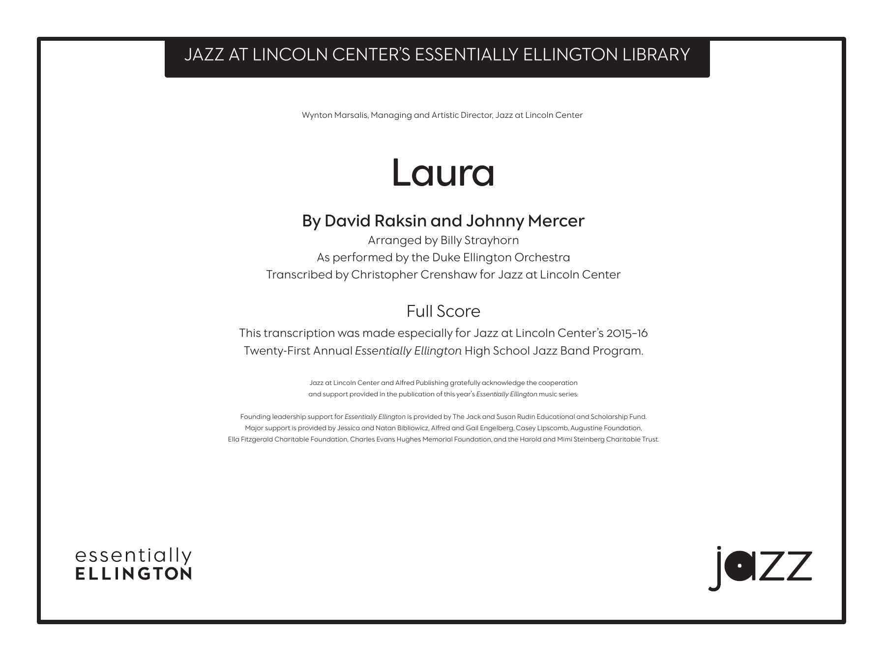 Laura — sheet music cover (first page)
