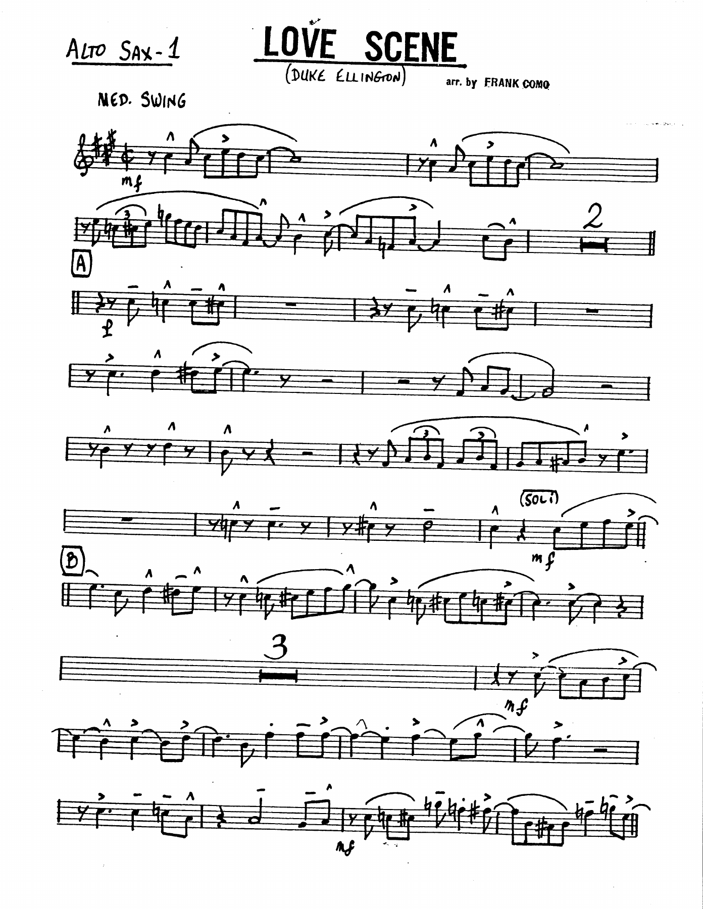 Love Scene (F.Como) D.Ellington — sheet music cover (first page)