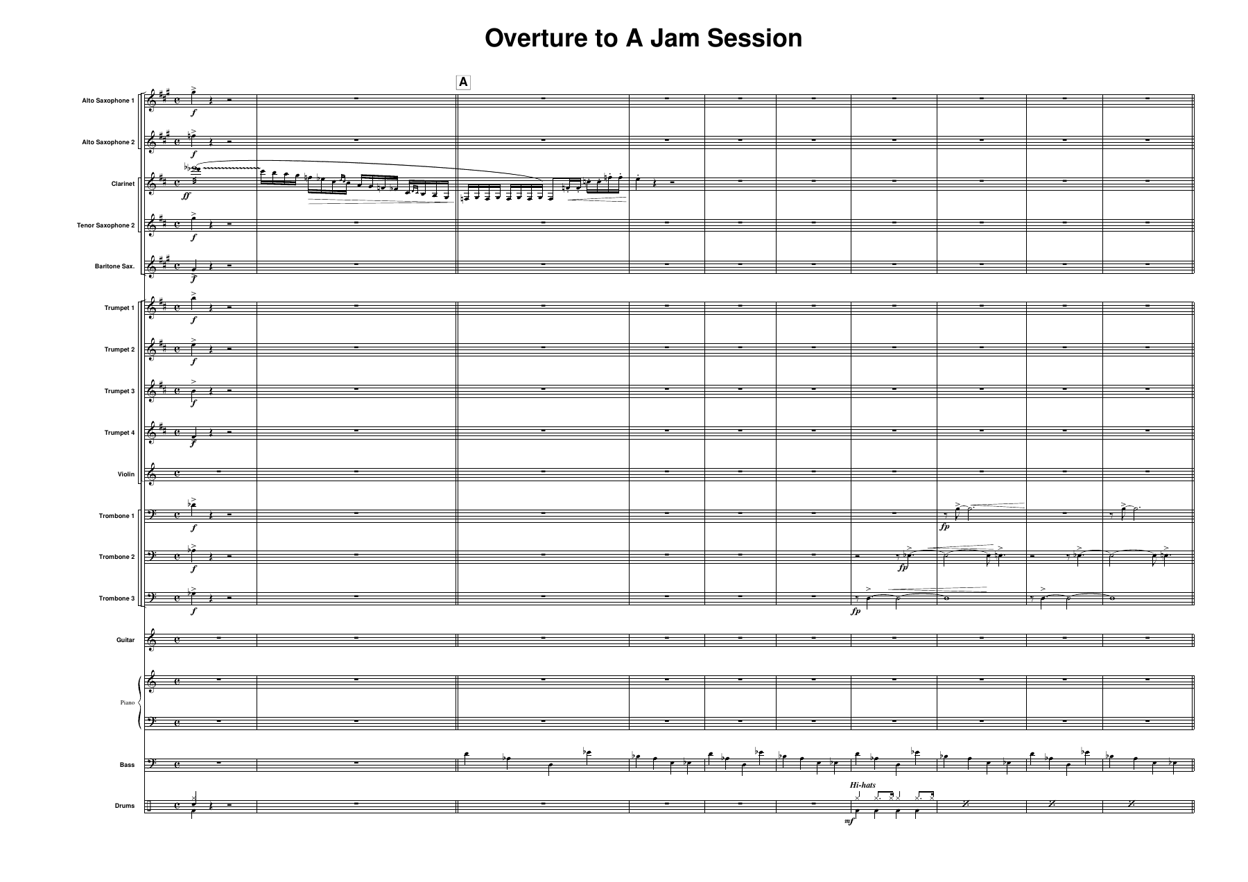 Overture To A Jam Session (B.Strayhorn) D.Ellington — Big Band sheet music arranged by Duke Ellington & B.Strayhorn.D.Berger | Jazz Standard