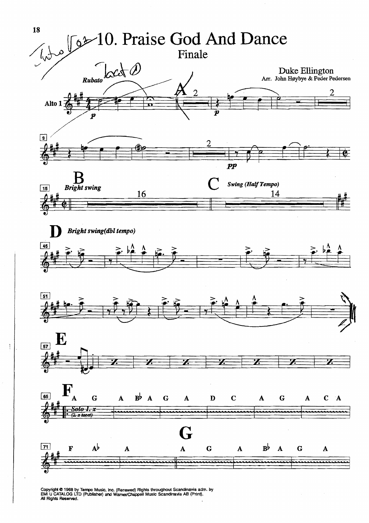 Praise God And Dance (J.Hoybye-P.Pedersen) D.Ellington — sheet music preview