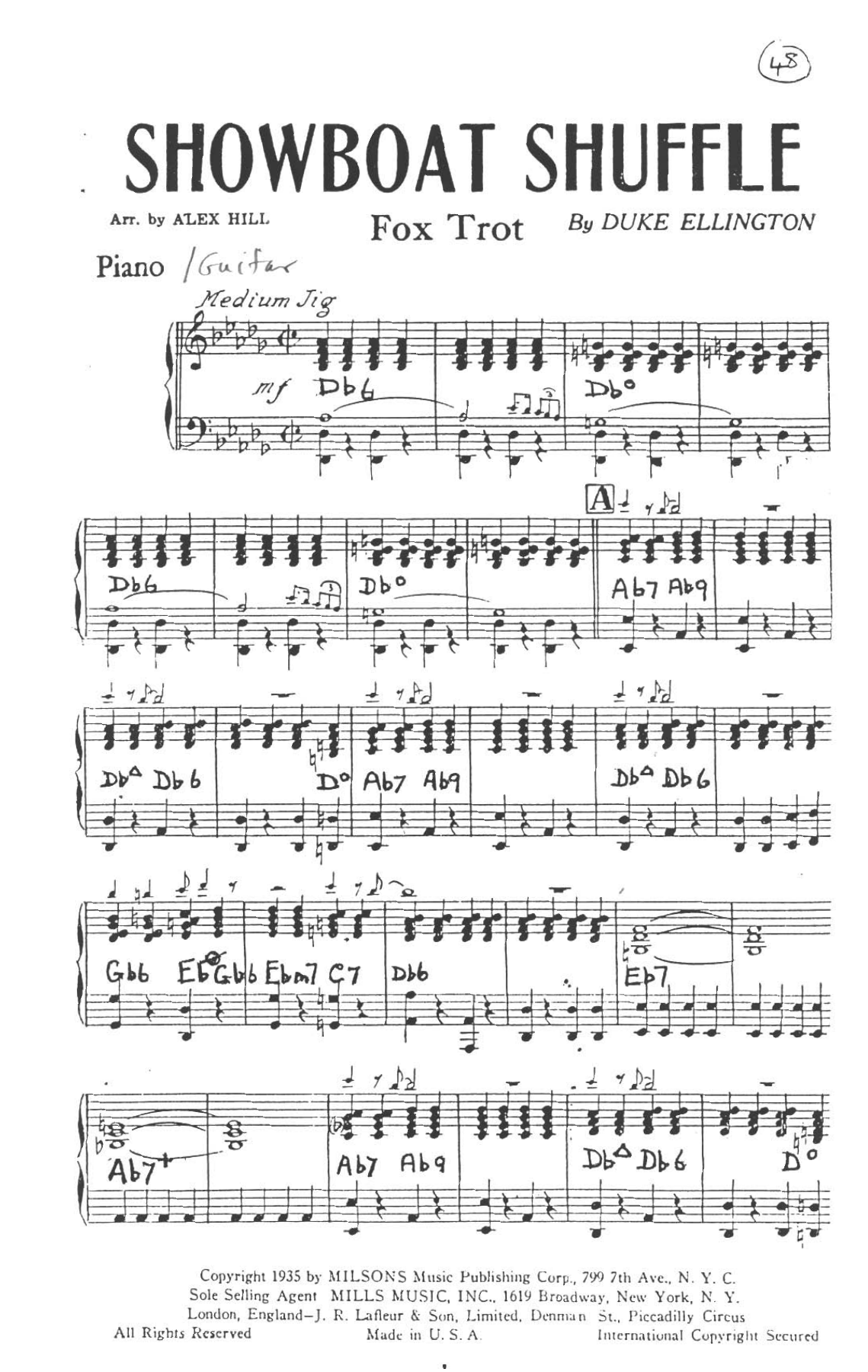 Showboat Shuffle (A.Hill) D.Ellington — sheet music preview