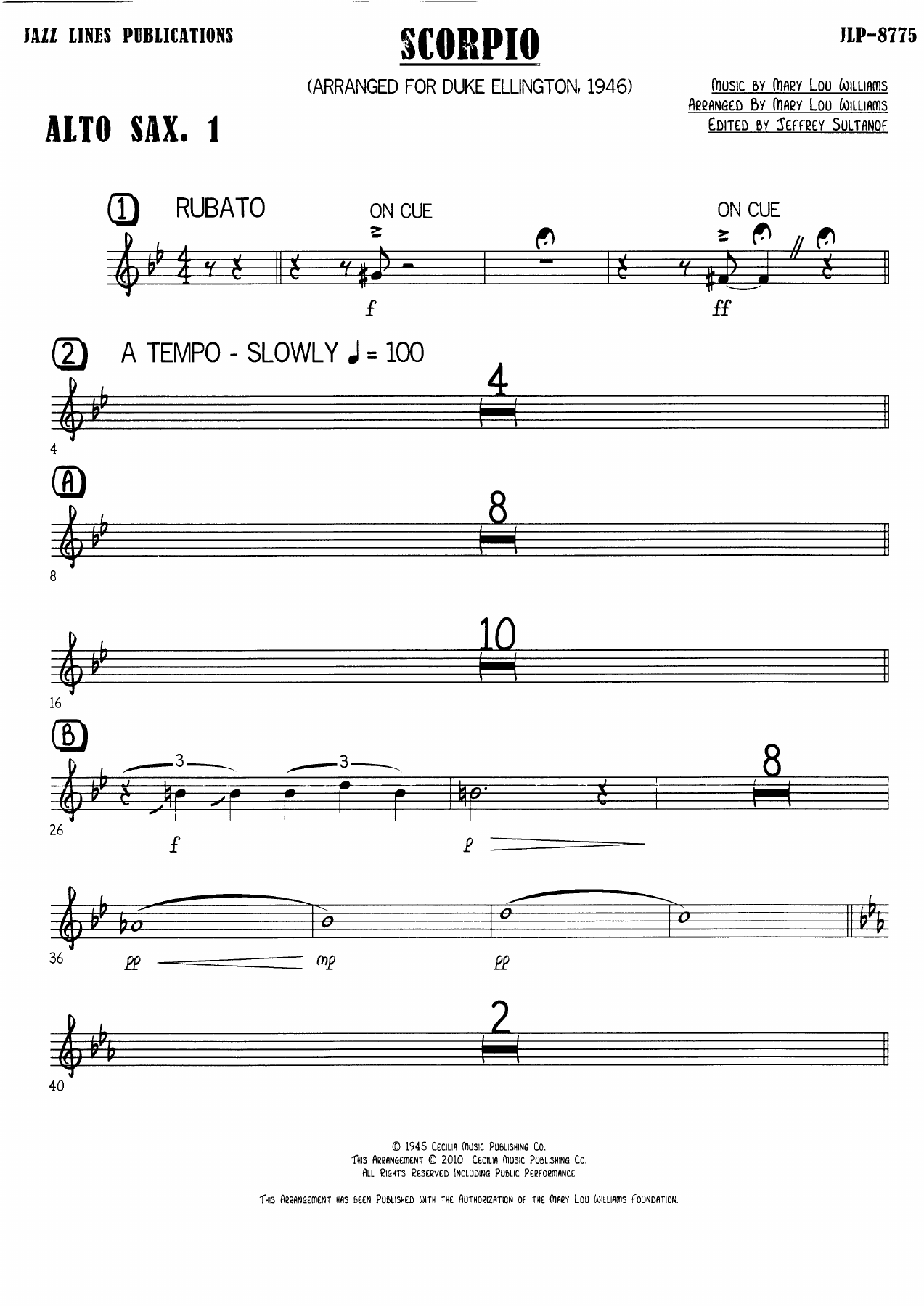 Scorpio 1946 (D.Ellington) — sheet music cover (first page)