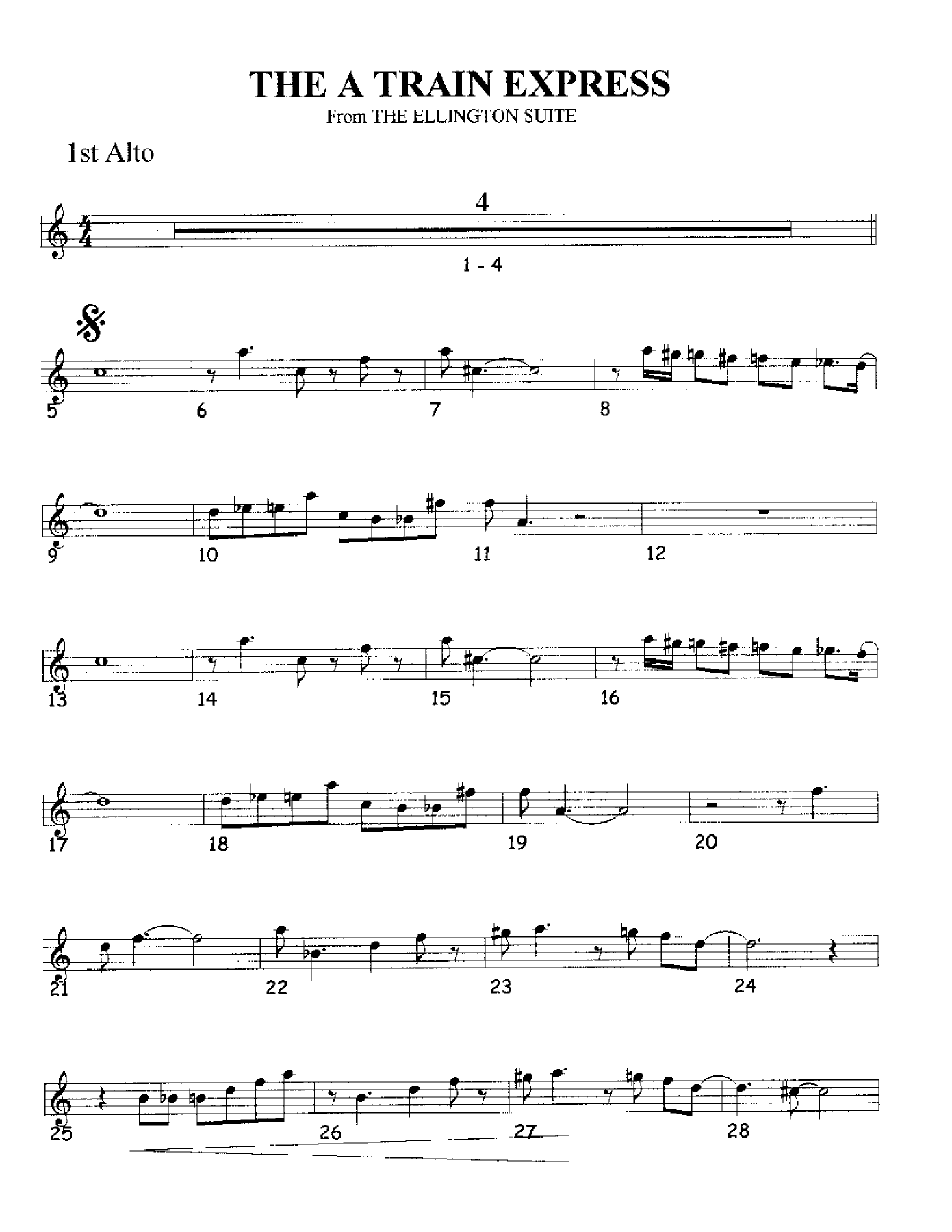 The A Train Express — sheet music cover (first page)
