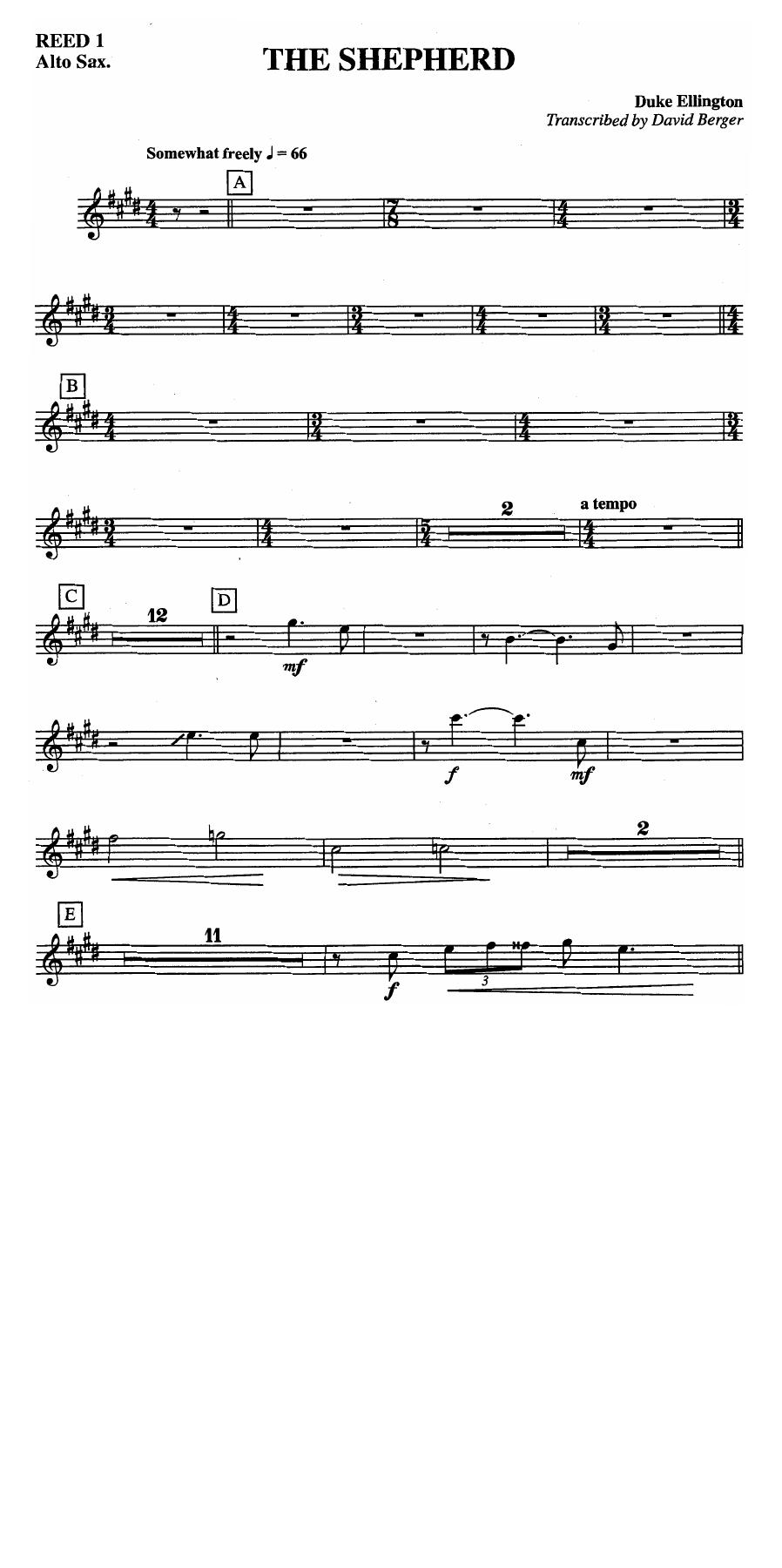 The Shepherd (D.Ellington) D.Berger MP3 — Big Band sheet music arranged by Duke Ellington & B.Strayhorn.D.Berger | Jazz Standard