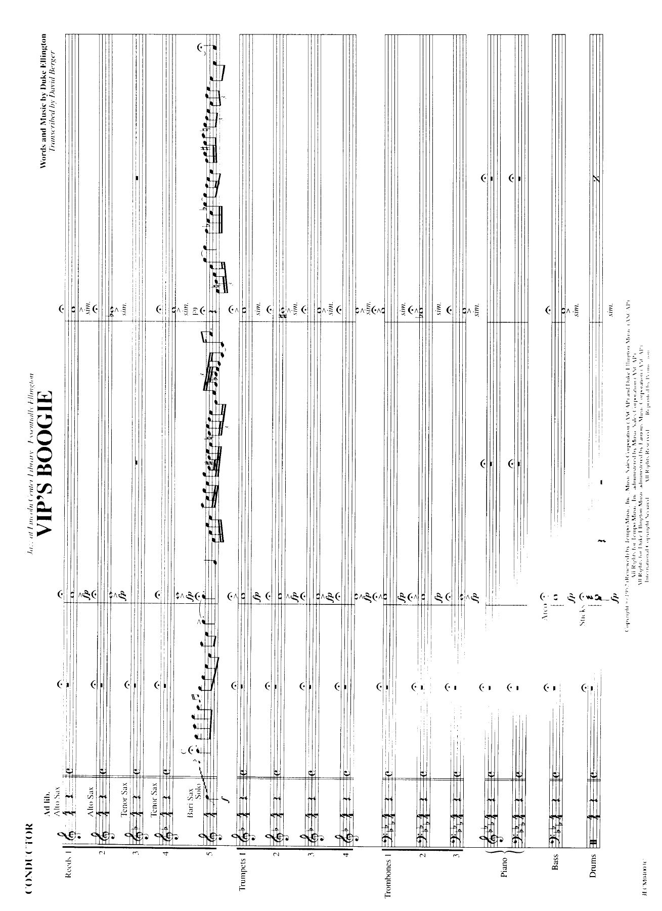 Vip's Boogie (D.Ellington) D.Berger. MP3 — Big Band sheet music arranged by Duke Ellington & B.Strayhorn.D.Berger | Jazz Standard