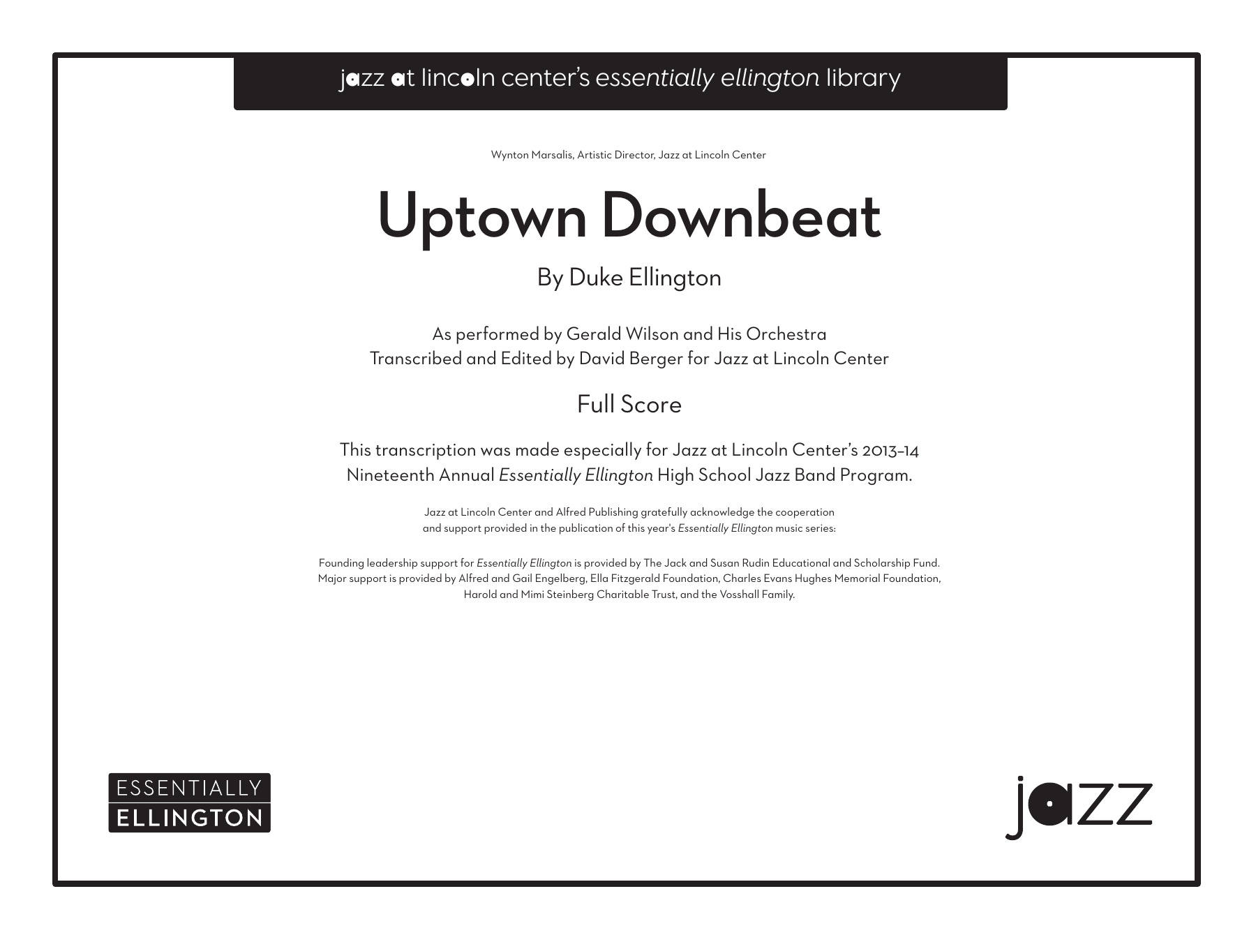 Uptown Downbeat — sheet music cover (first page)
