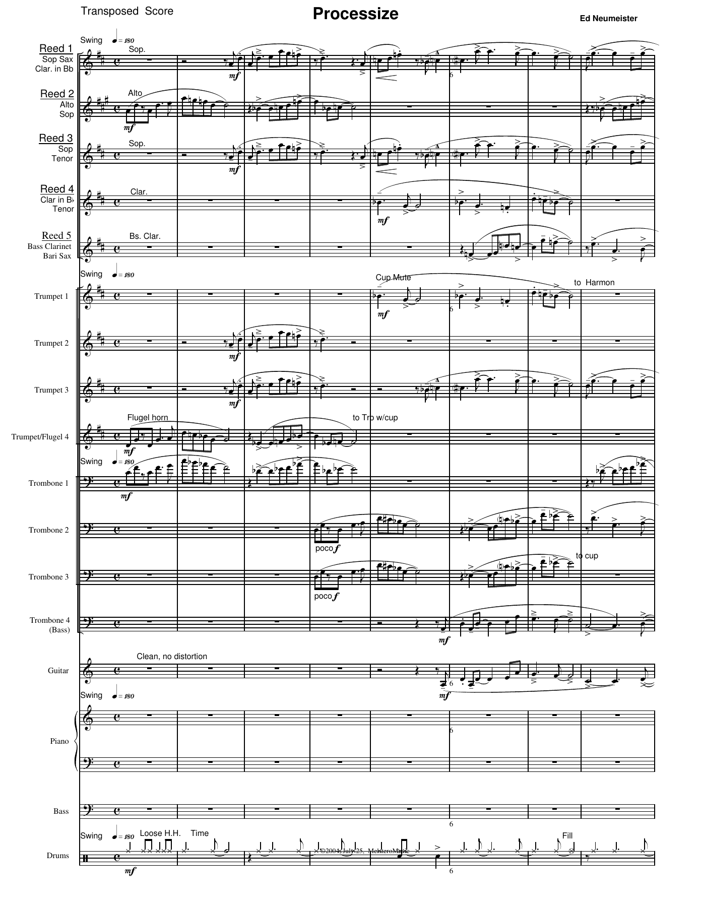Processize — sheet music cover (first page)
