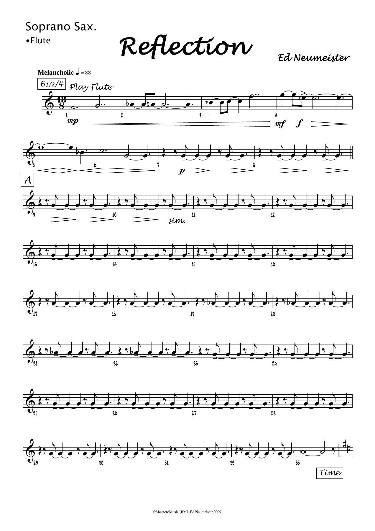 Reflection — sheet music cover (first page)