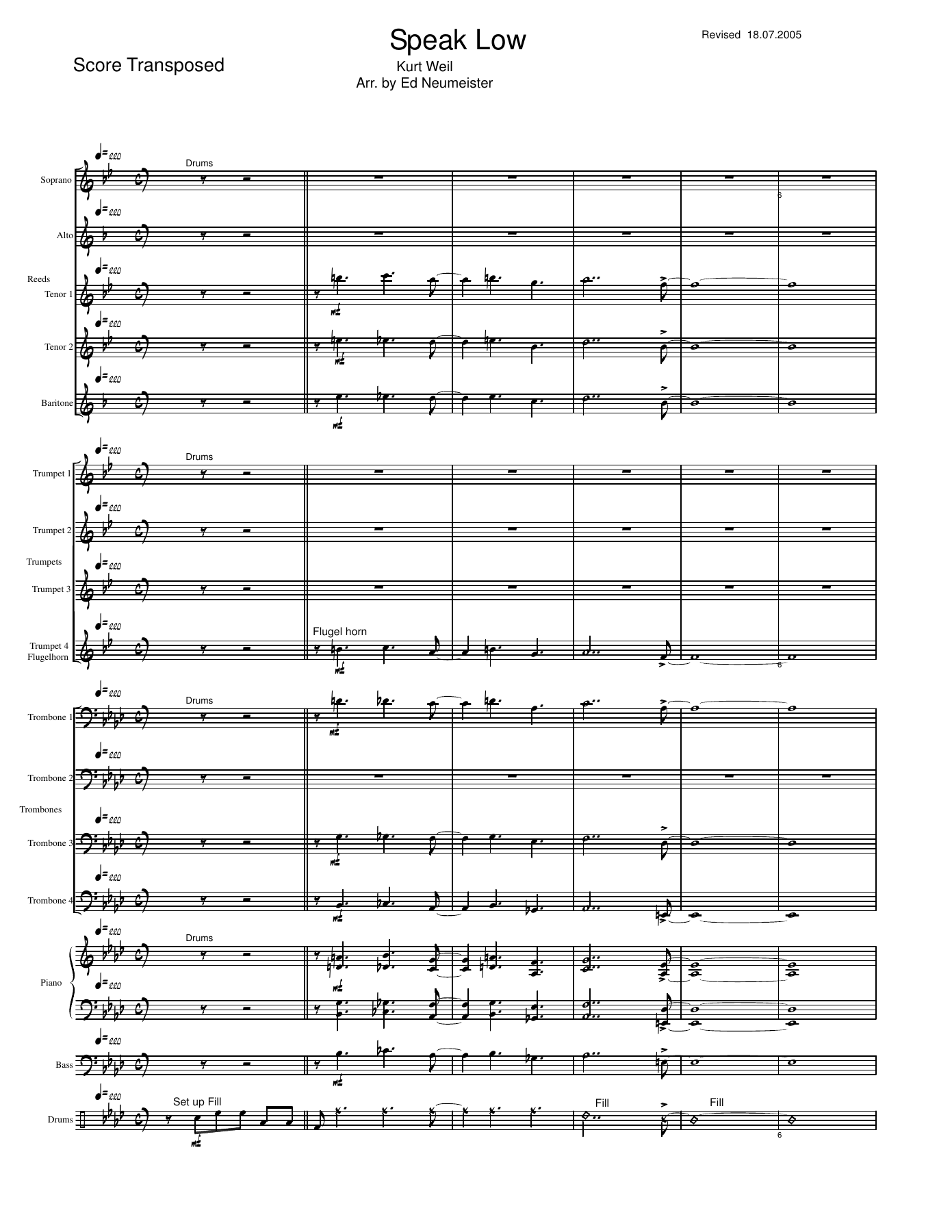 Speak Low — sheet music cover (first page)