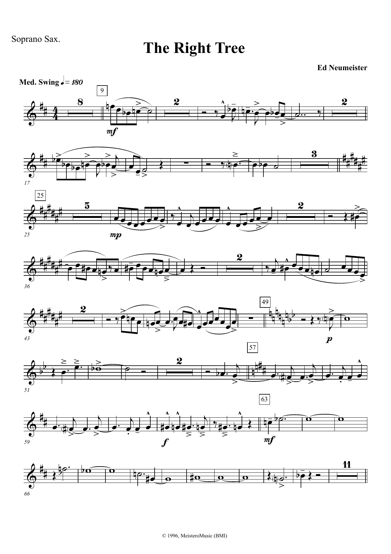 The Right Tree — sheet music cover (first page)