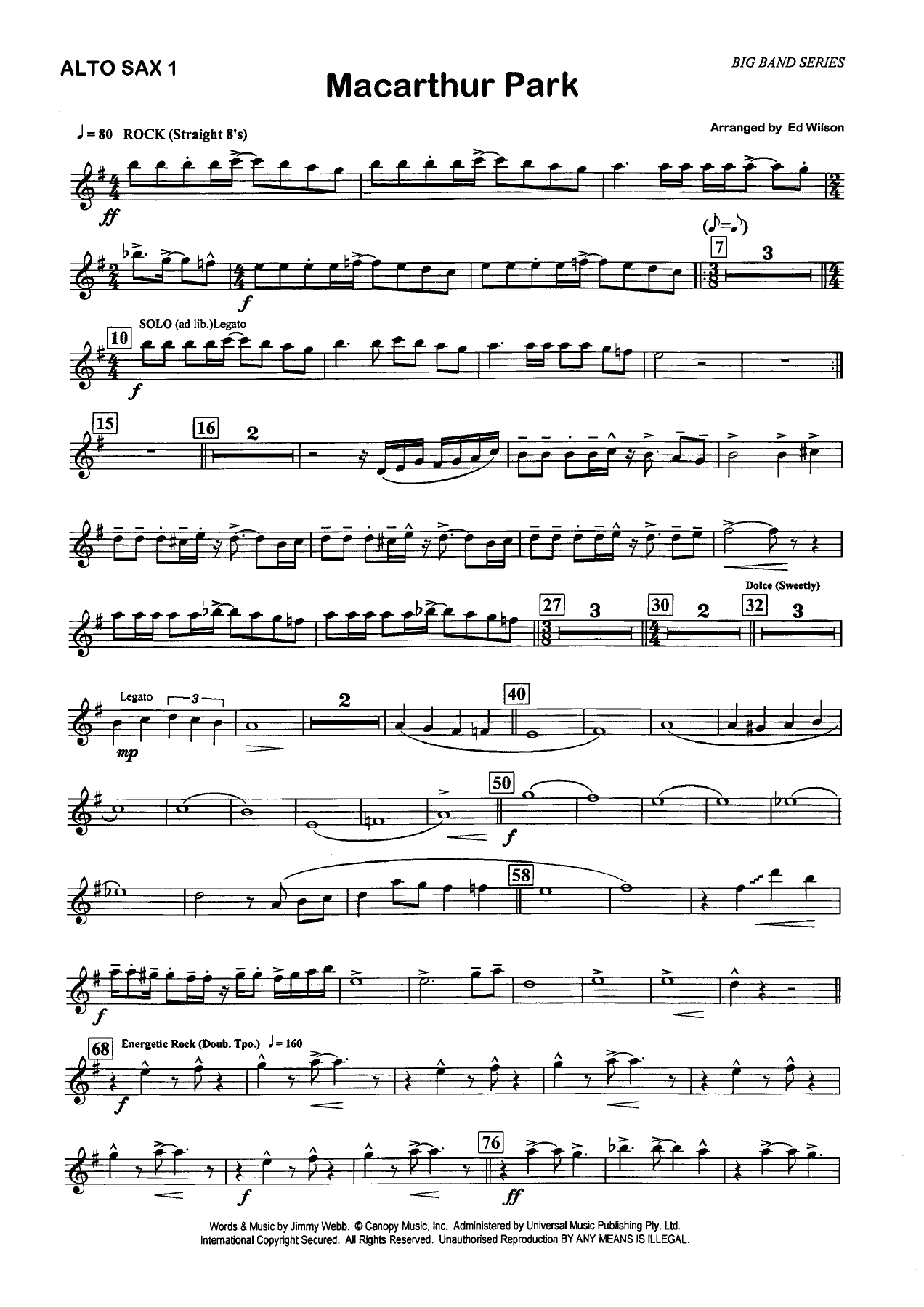 MacArthur Park — sheet music cover (first page)