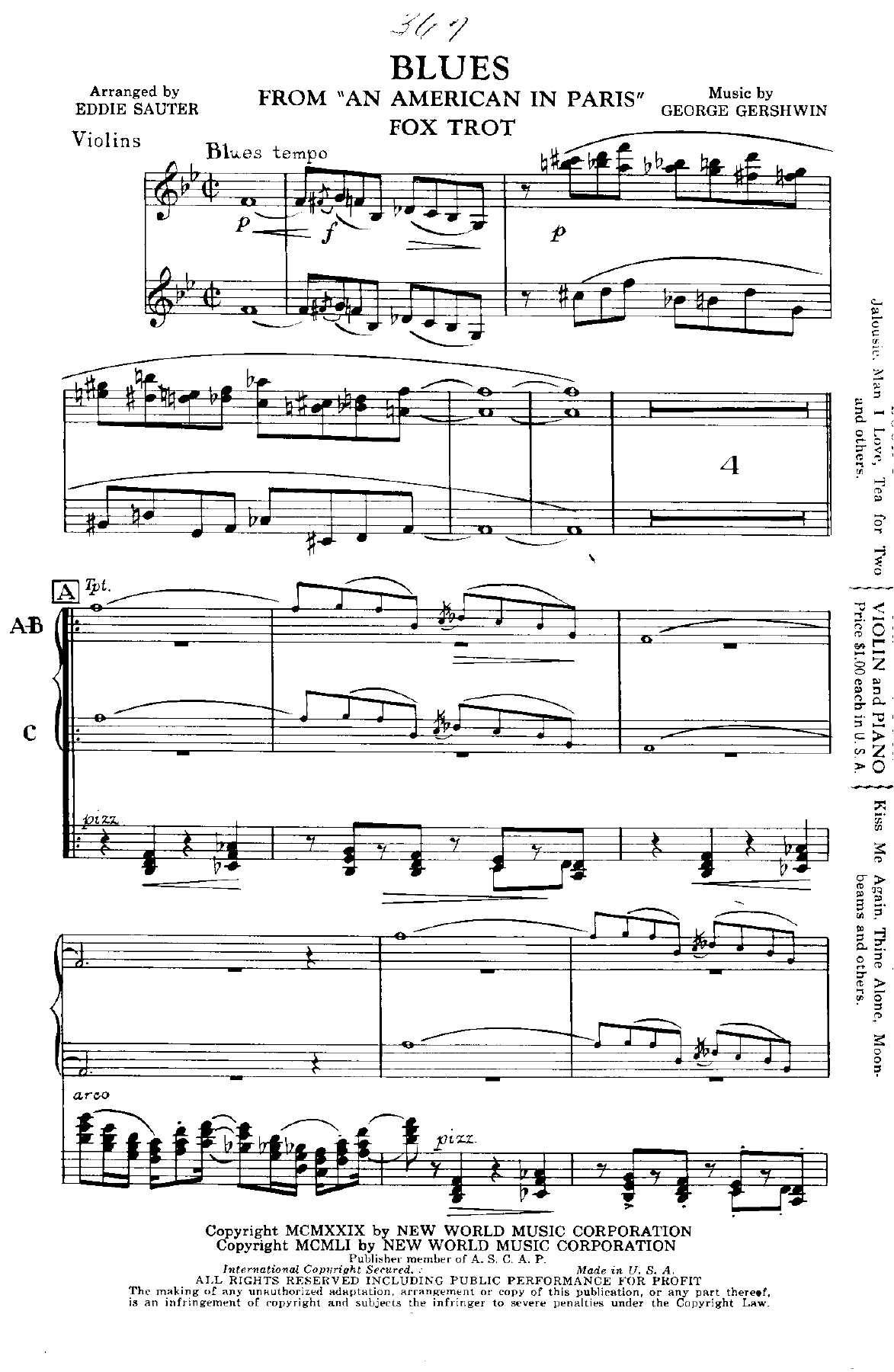 Blues From An American In Paris (E.Sauter) 36 Foxtrot — page 3