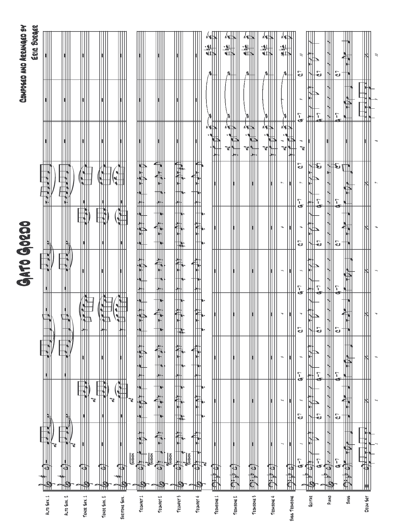 Gato Gordo — Big Band sheet music arranged by E.Burger | Jazz Standard