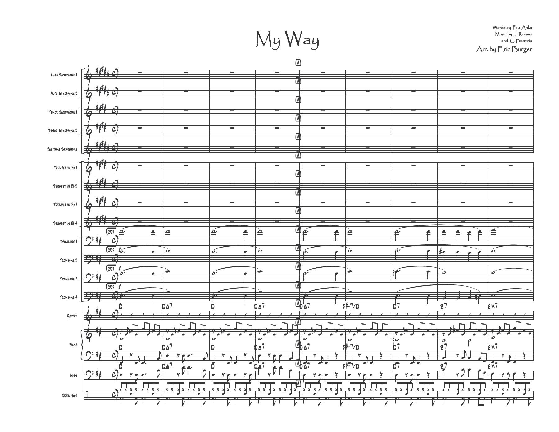 My Way — sheet music cover (first page)