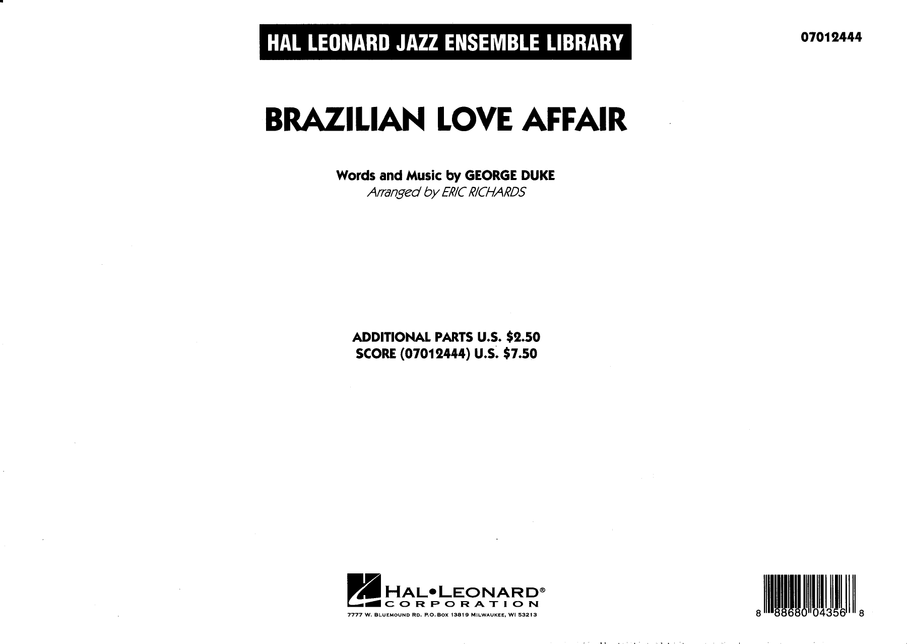 Brazilian Love Affair — sheet music preview