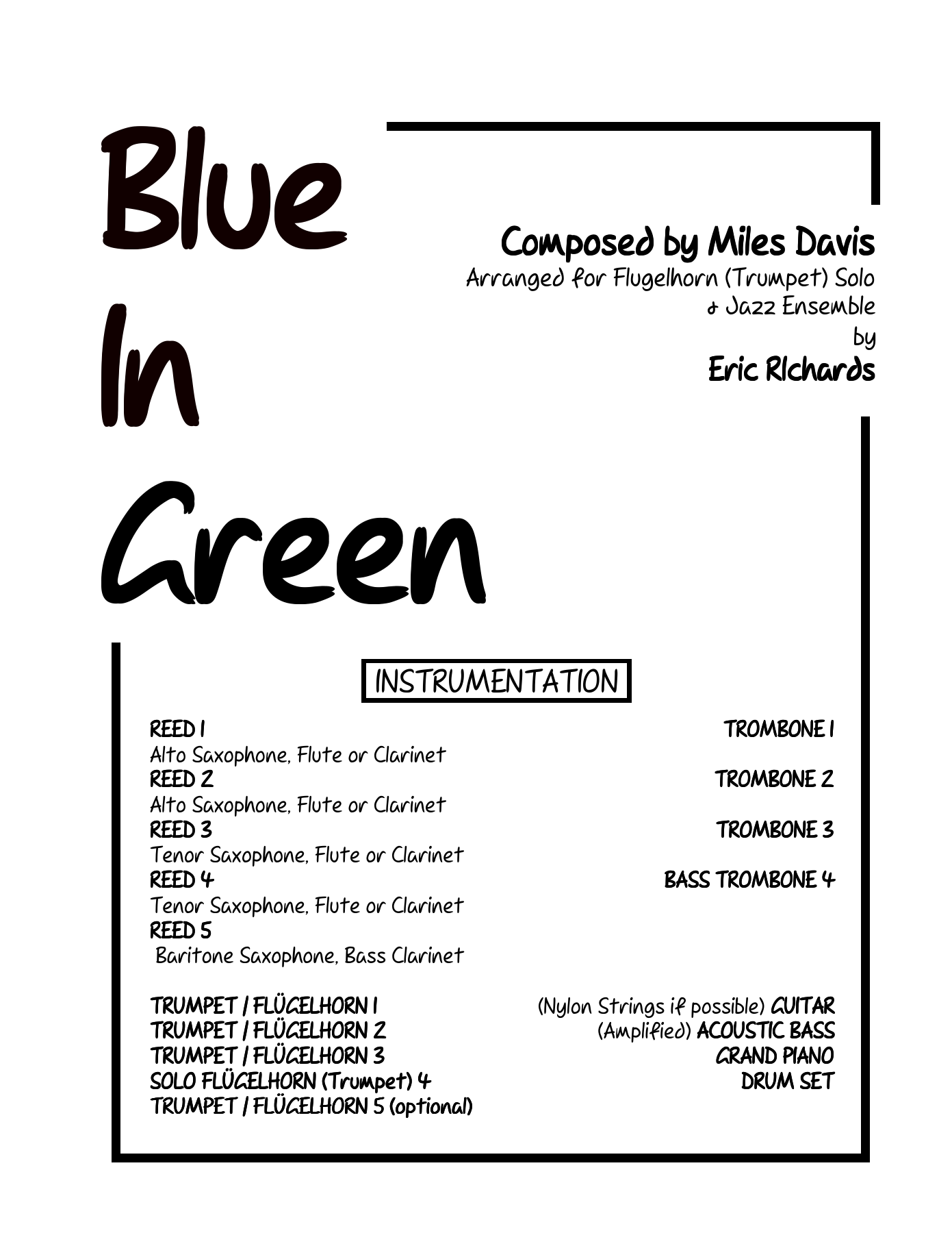 Blue In Green (E.Richards) M.Davis — sheet music preview