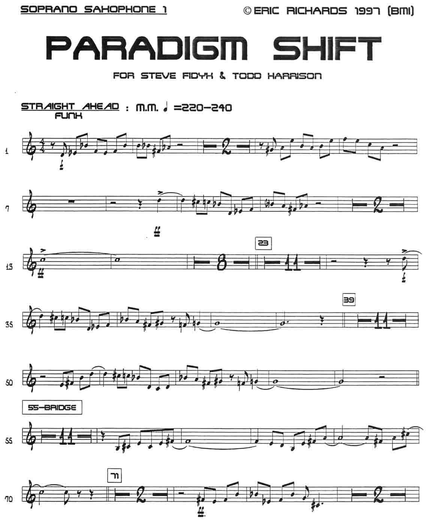 Paradigm Shift — sheet music cover (first page)