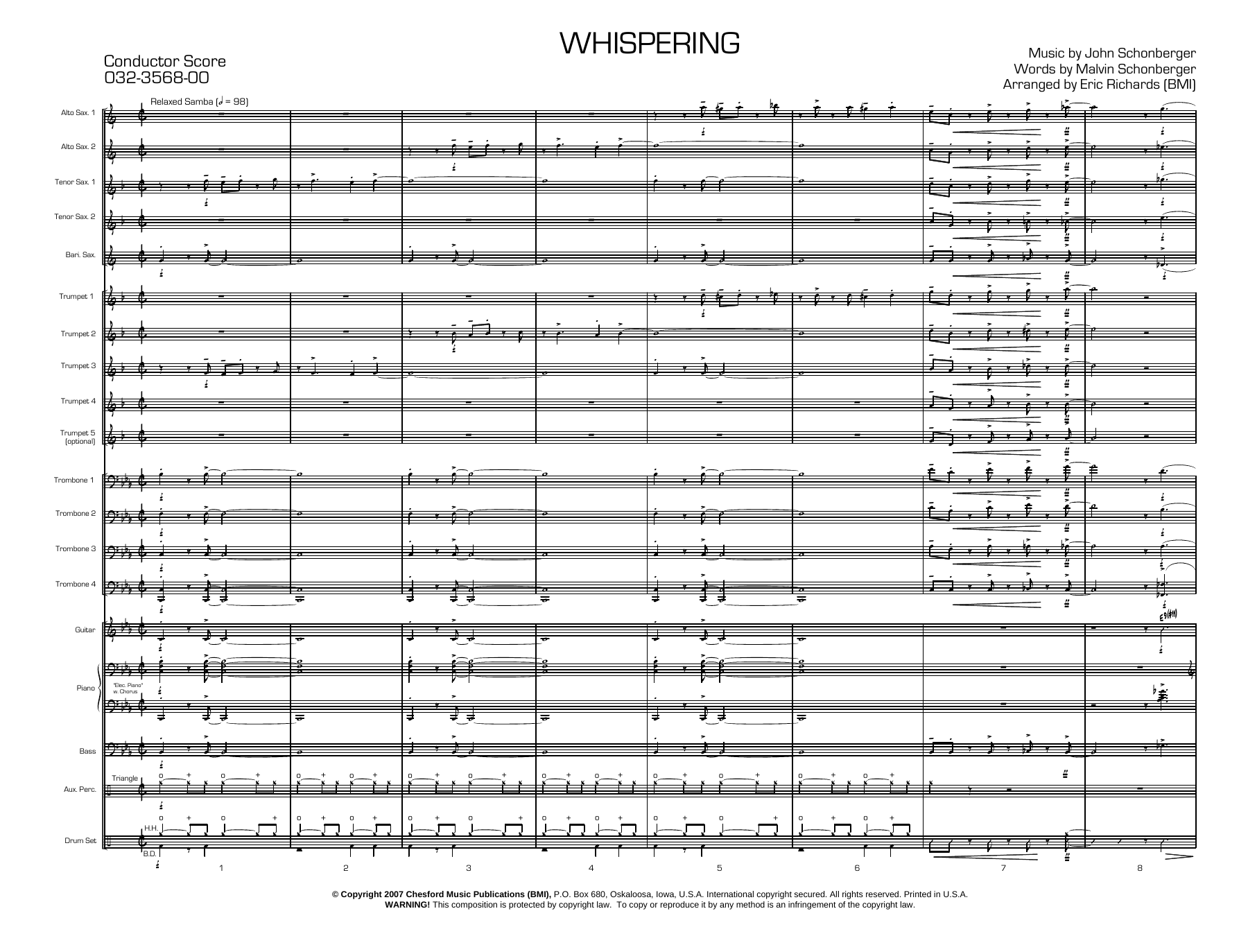 Whispering — sheet music cover (first page)