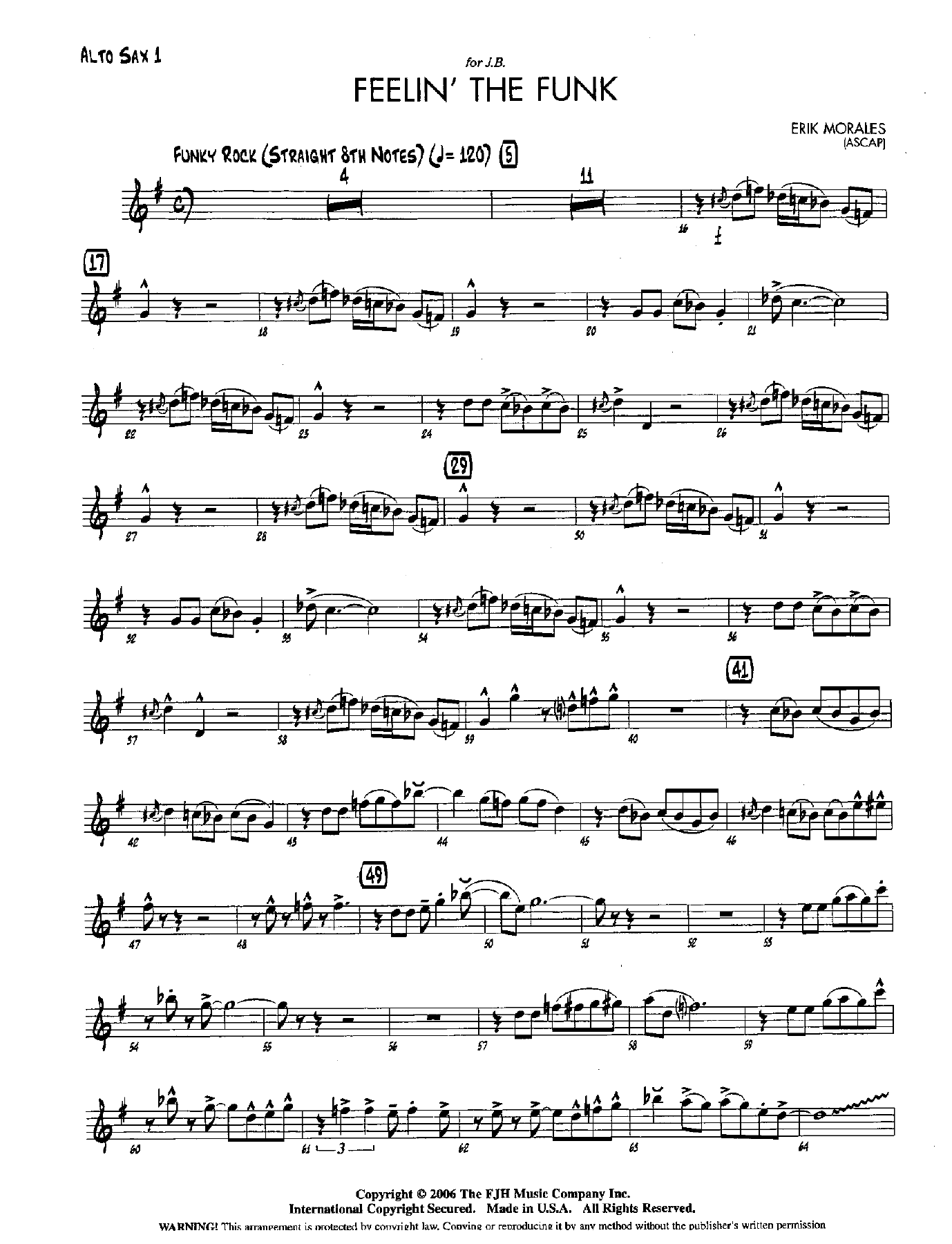 Feelin' The Funk — sheet music cover (first page)