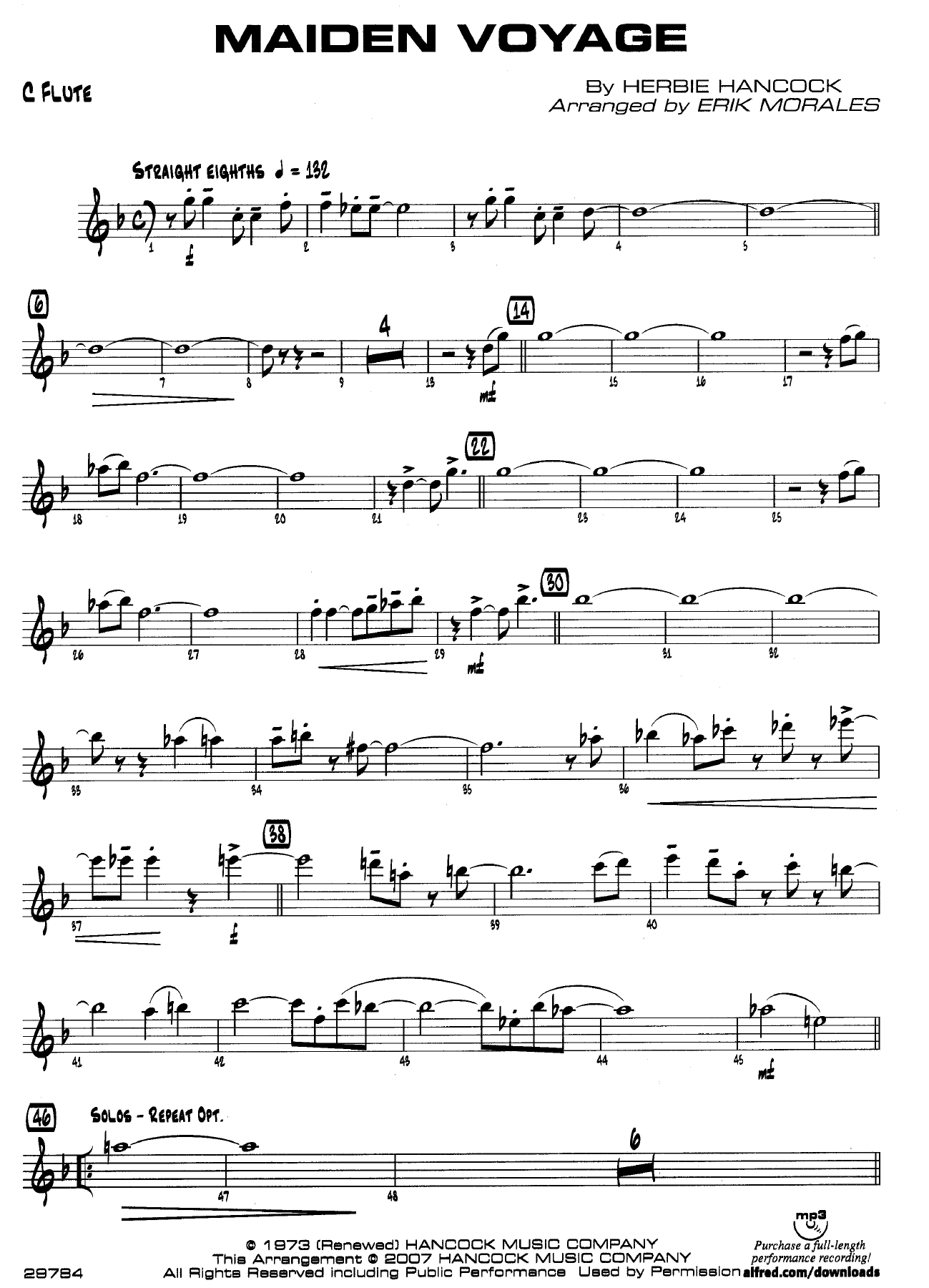 Maiden Voyage — sheet music cover (first page)
