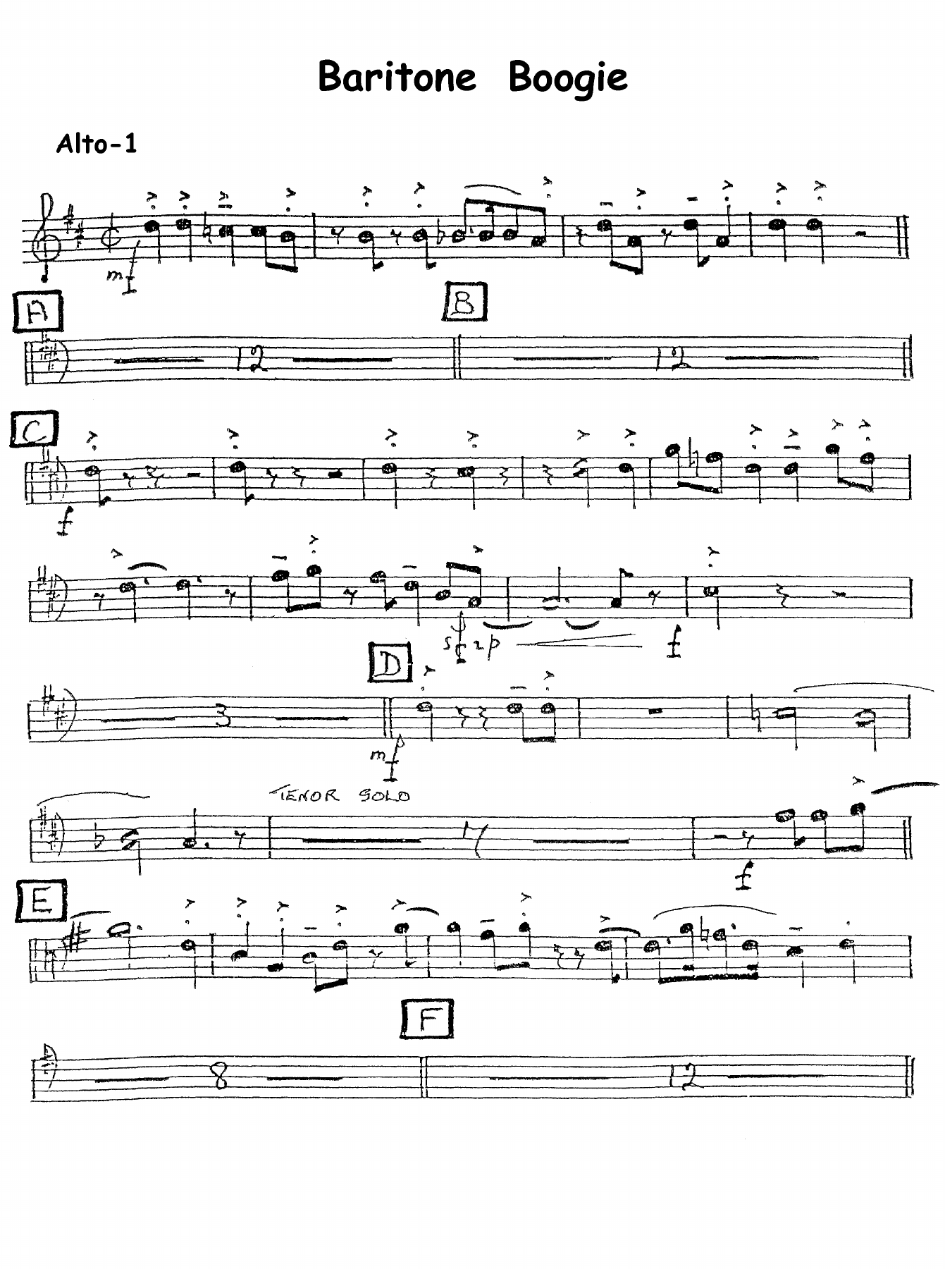 Baritone Boogie — sheet music preview