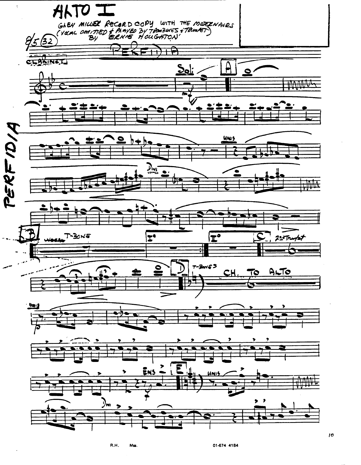 Perfidia — sheet music cover (first page)