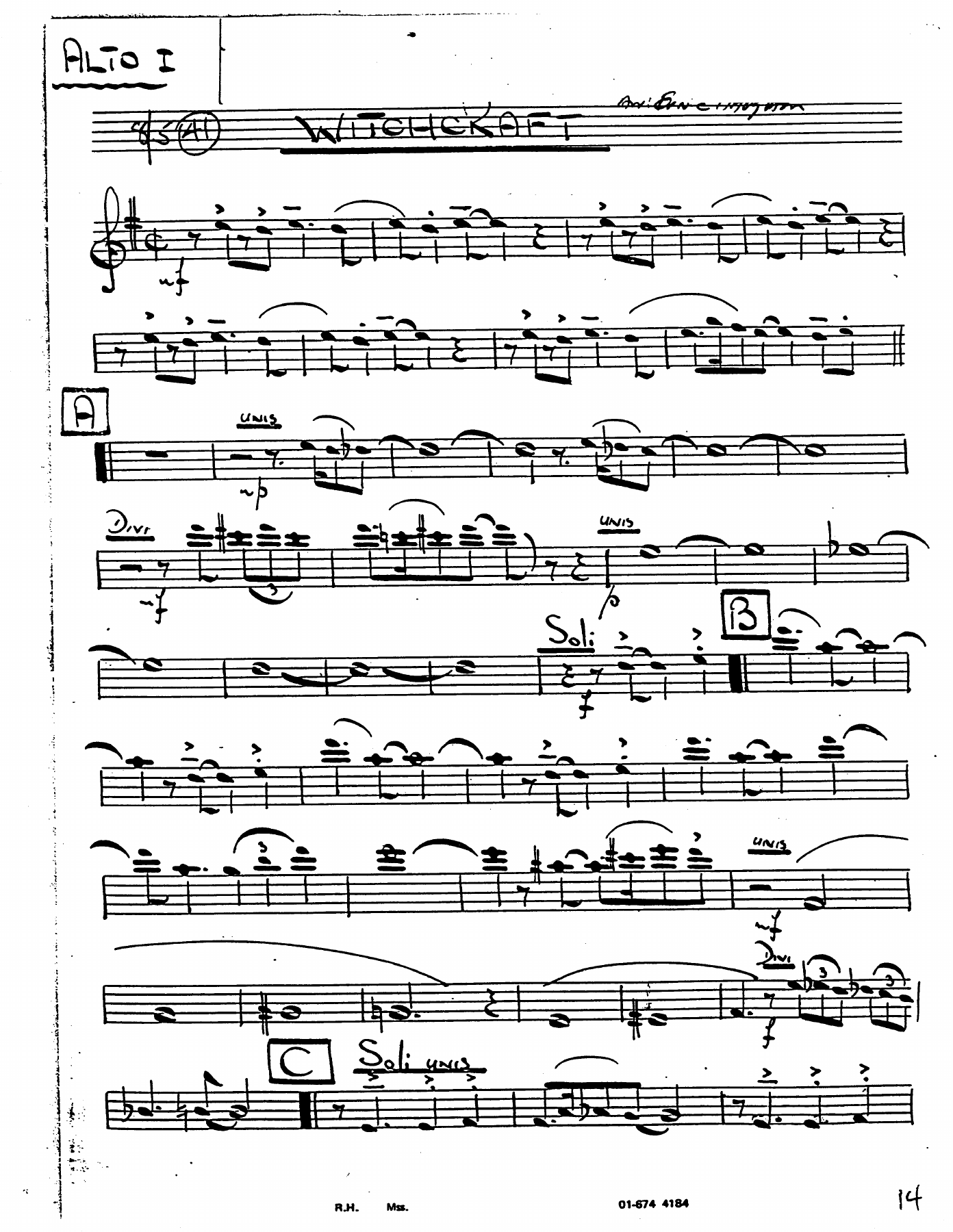 Witchcraft — sheet music cover (first page)