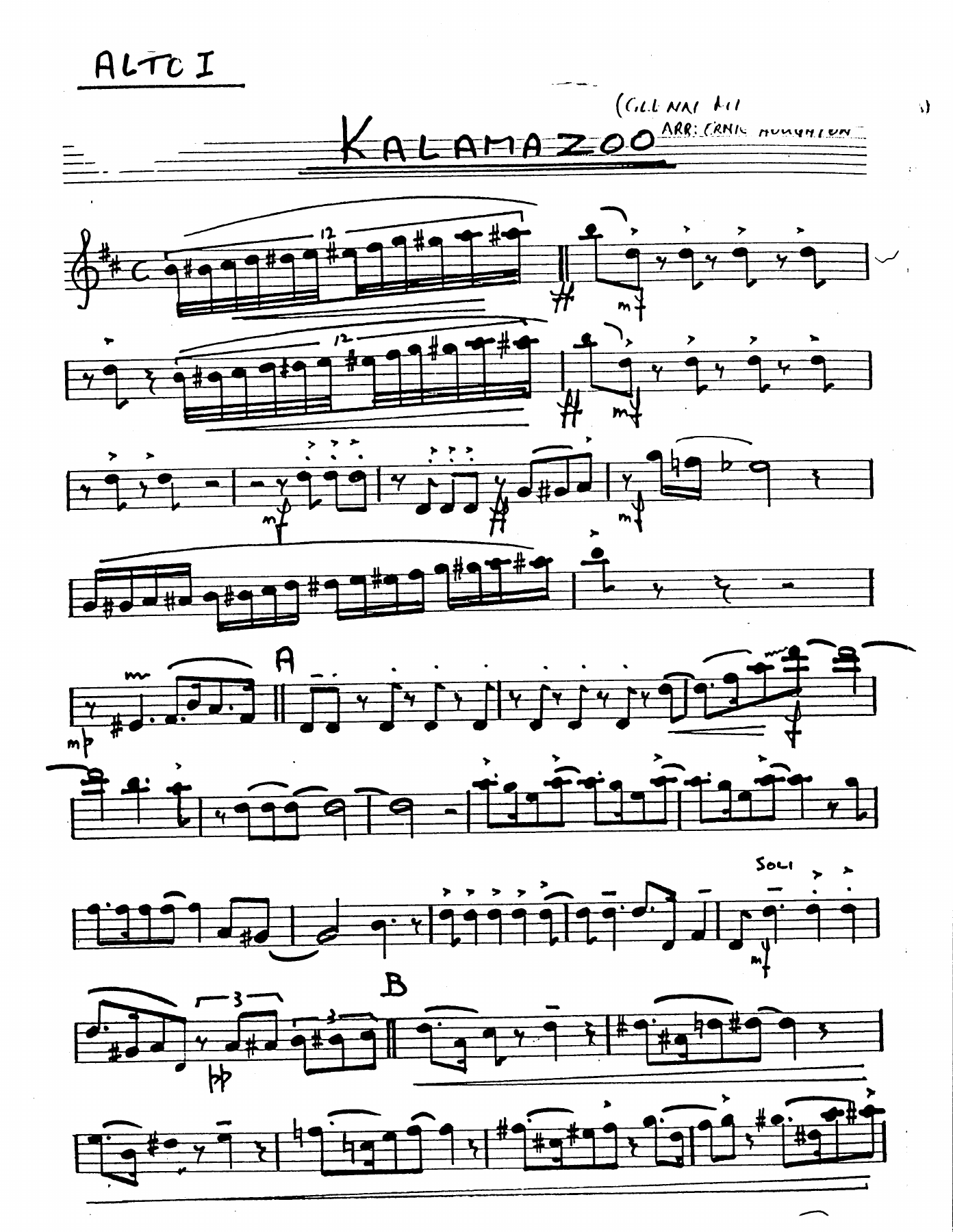 Kalamazoo (E.Houngton) Miller Style — Big Band sheet music arranged by Ernie Houghton | Jazz Standard