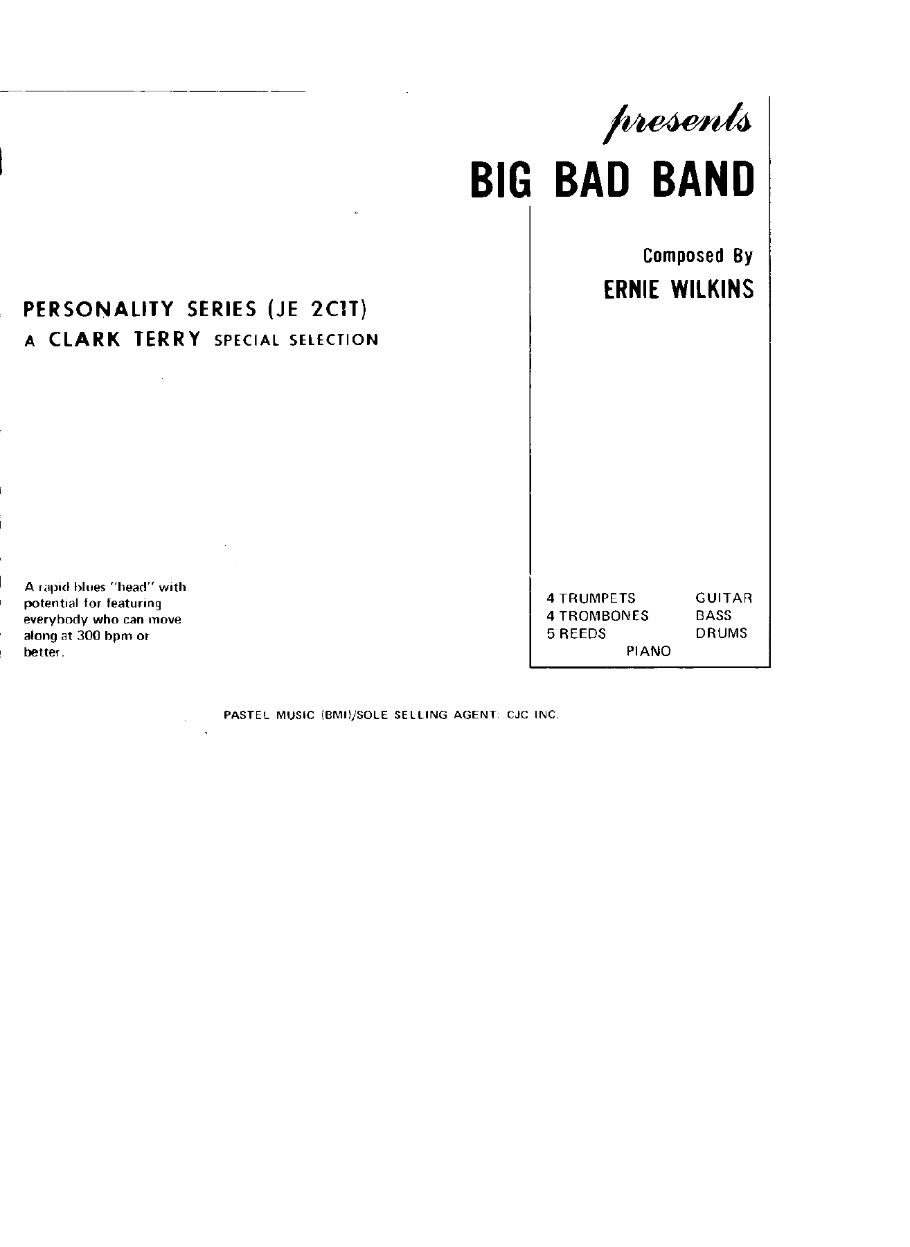 Big Bad Band — sheet music cover (first page)