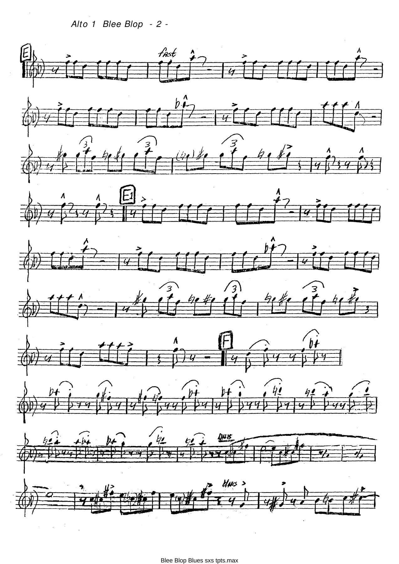 Blee Blop Blues (E.Wilkins) C.Basie — page 2