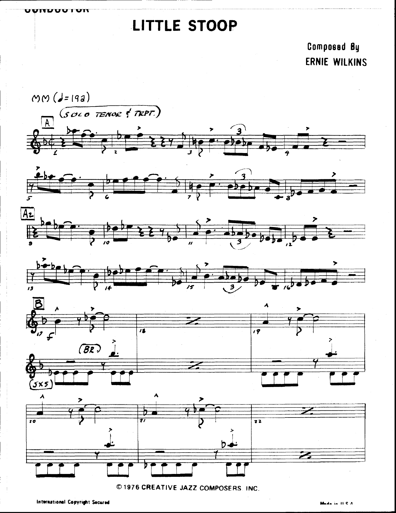Little Stoop — sheet music cover (first page)
