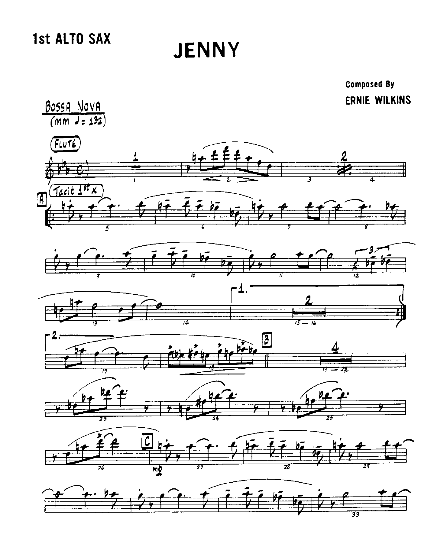 Jenny — sheet music cover (first page)