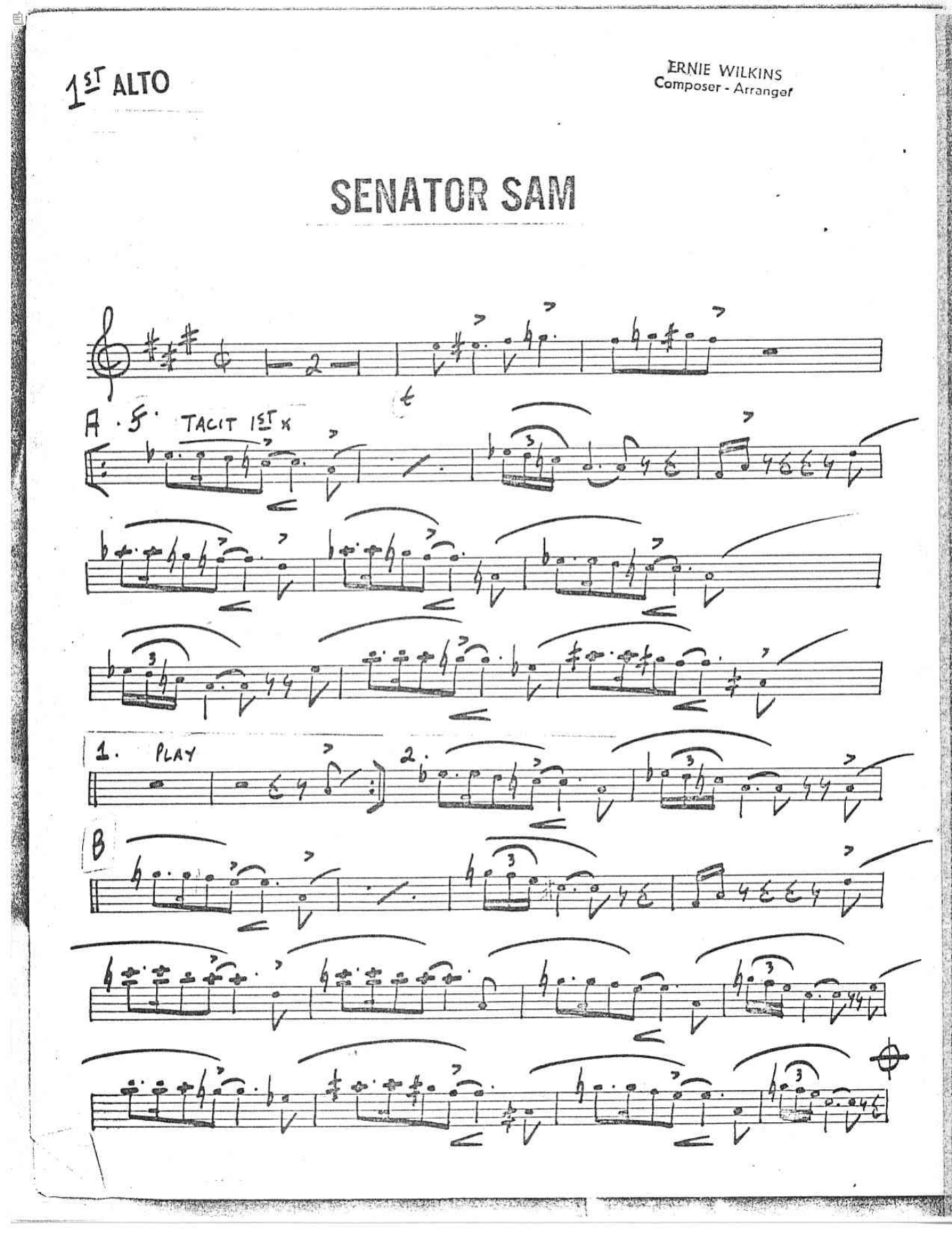 Senator Sam (E.Wilkins) B.Rich — sheet music cover (first page)