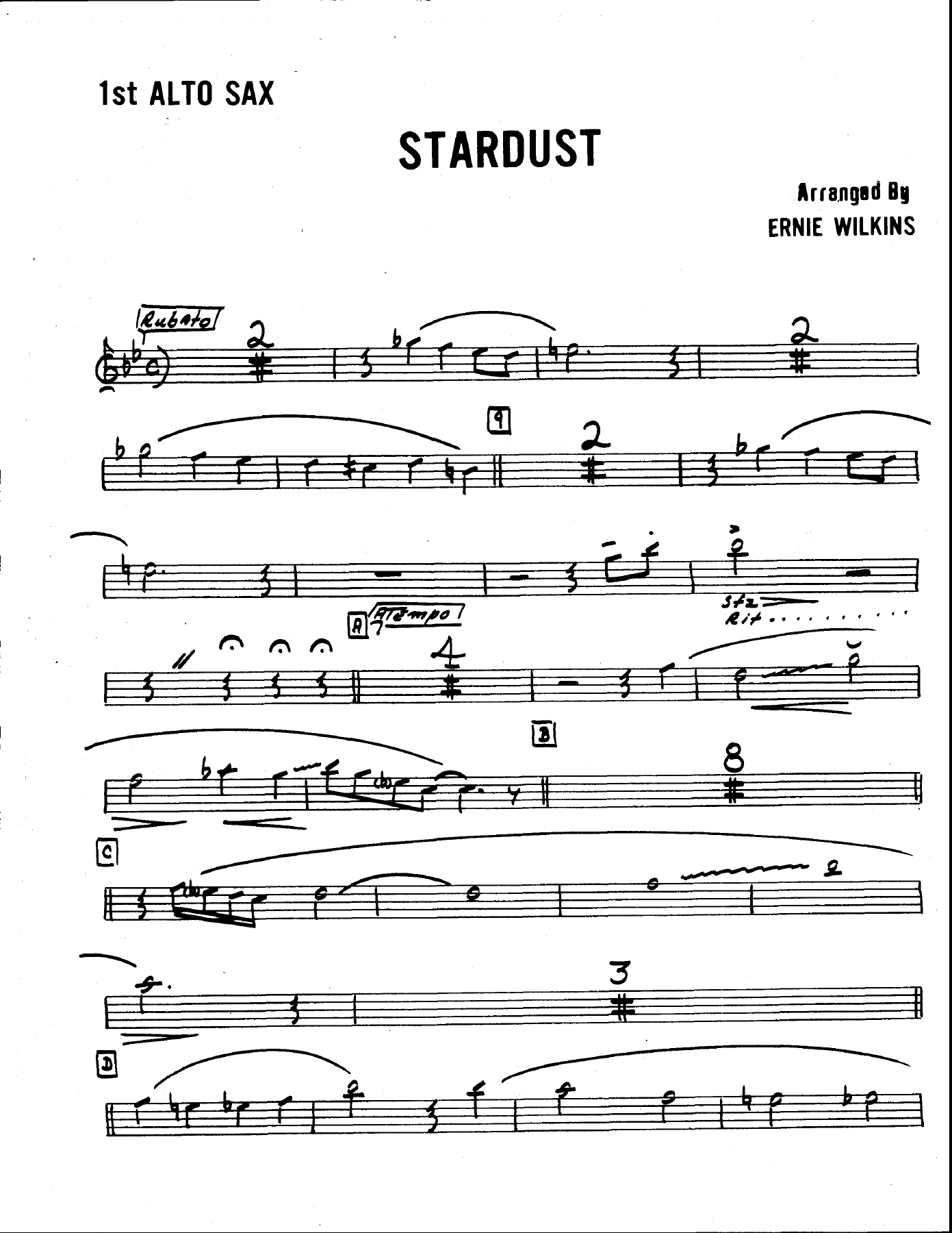 Stardust — sheet music cover (first page)