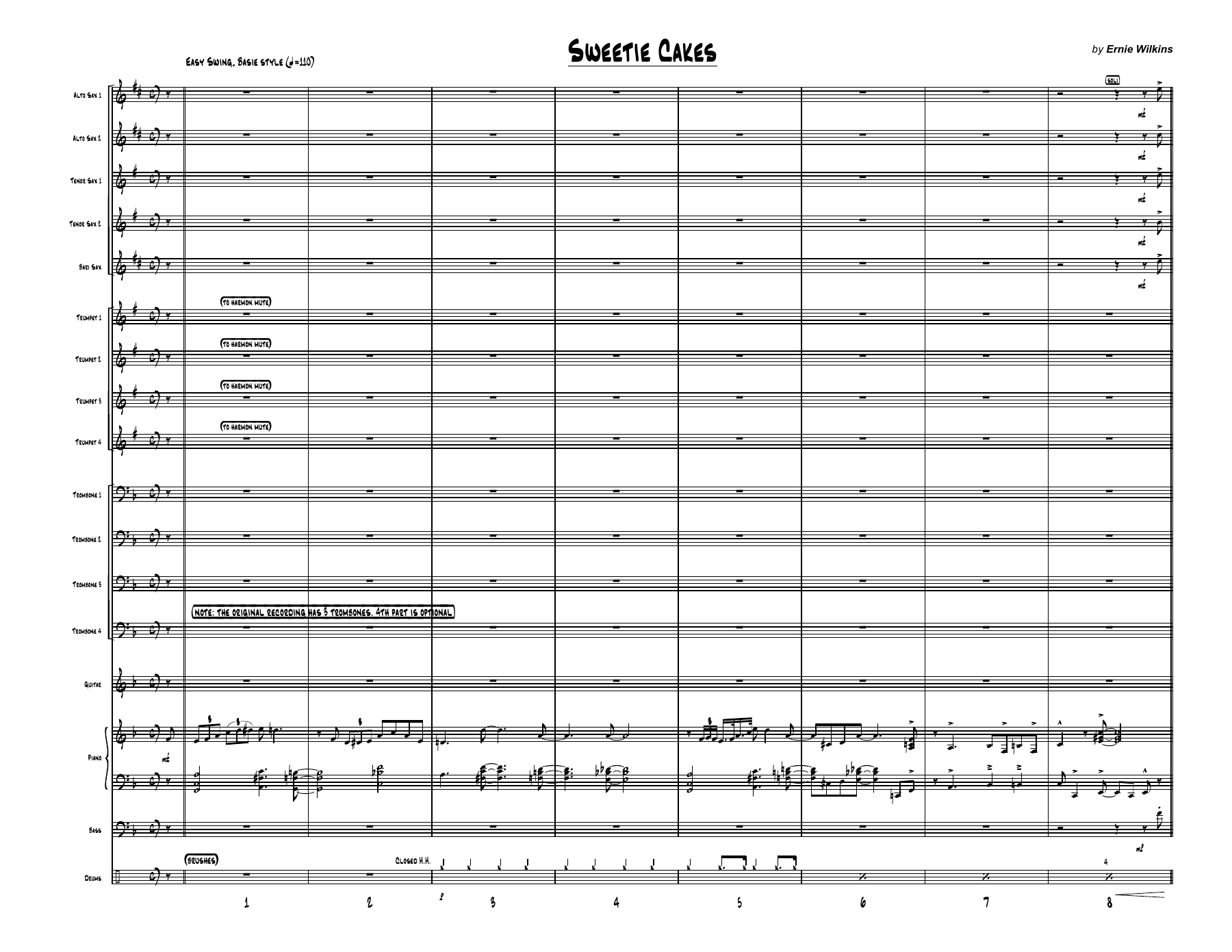 Sweetie Cakes — sheet music cover (first page)