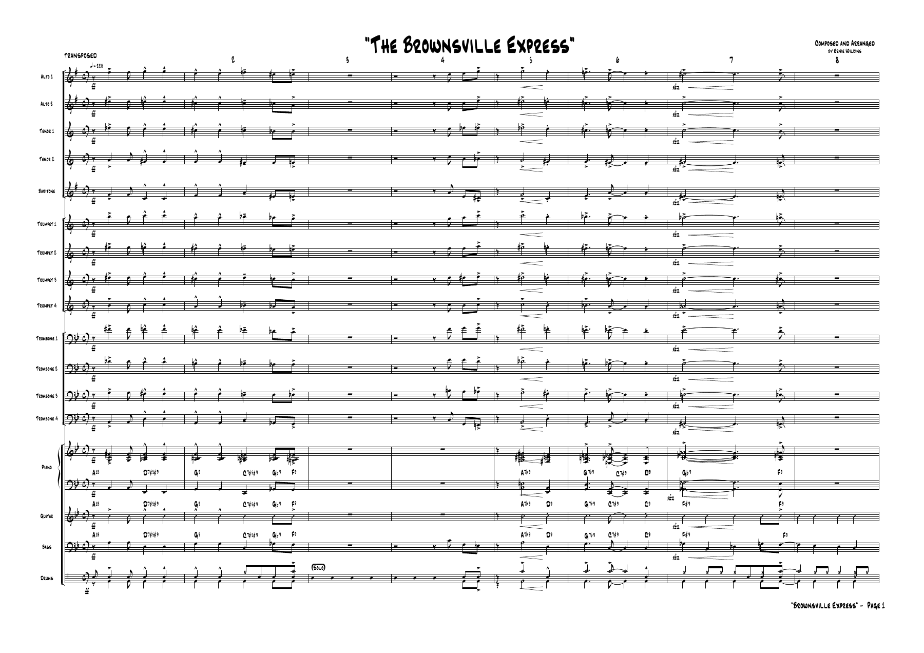 The Brownsville Express (E.Wilkins) C.Basie — Big Band sheet music arranged by Ernie Wilkins | Jazz Standard