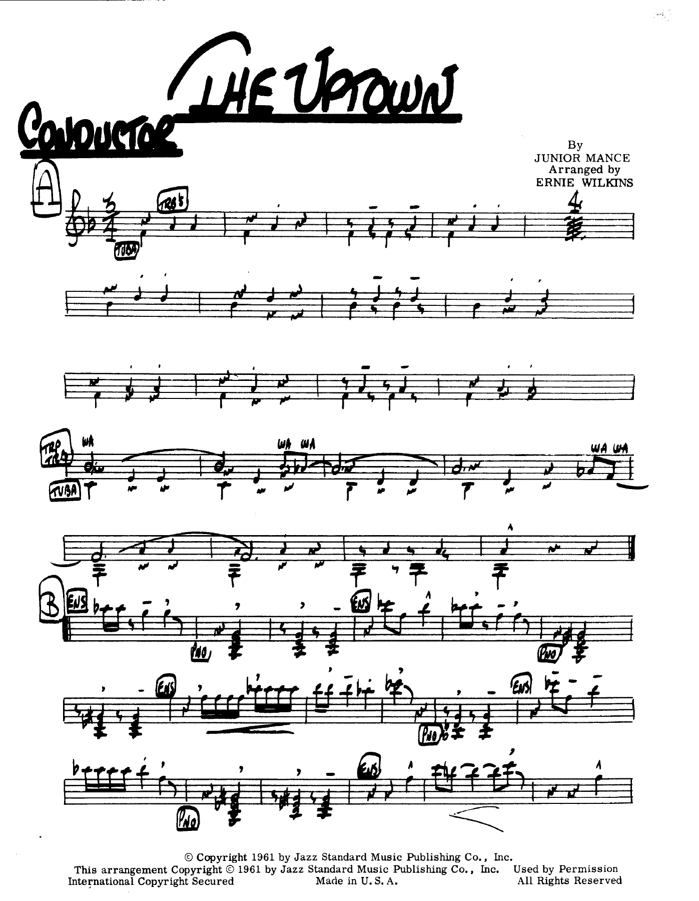 The Uptown — sheet music cover (first page)