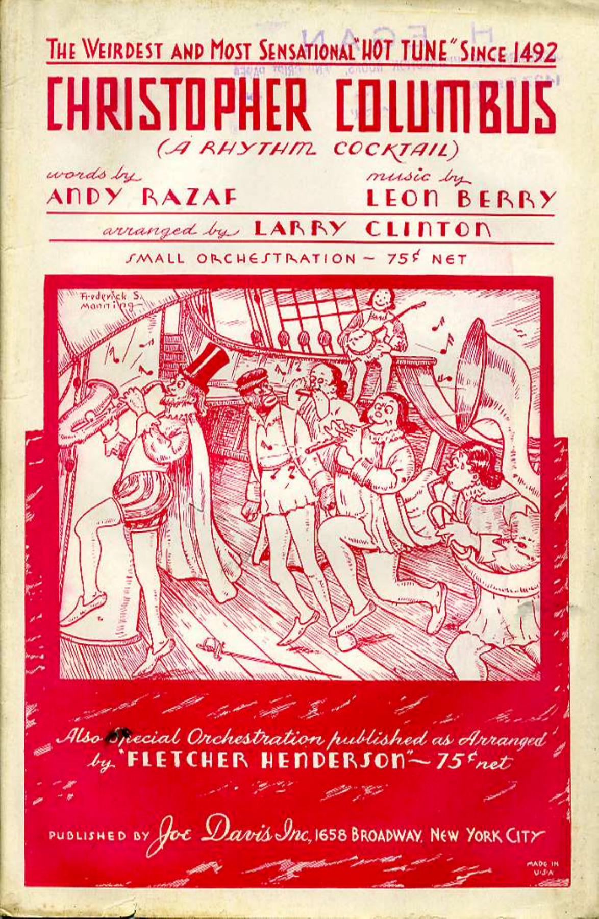 Christopher Columbus — sheet music cover (first page)