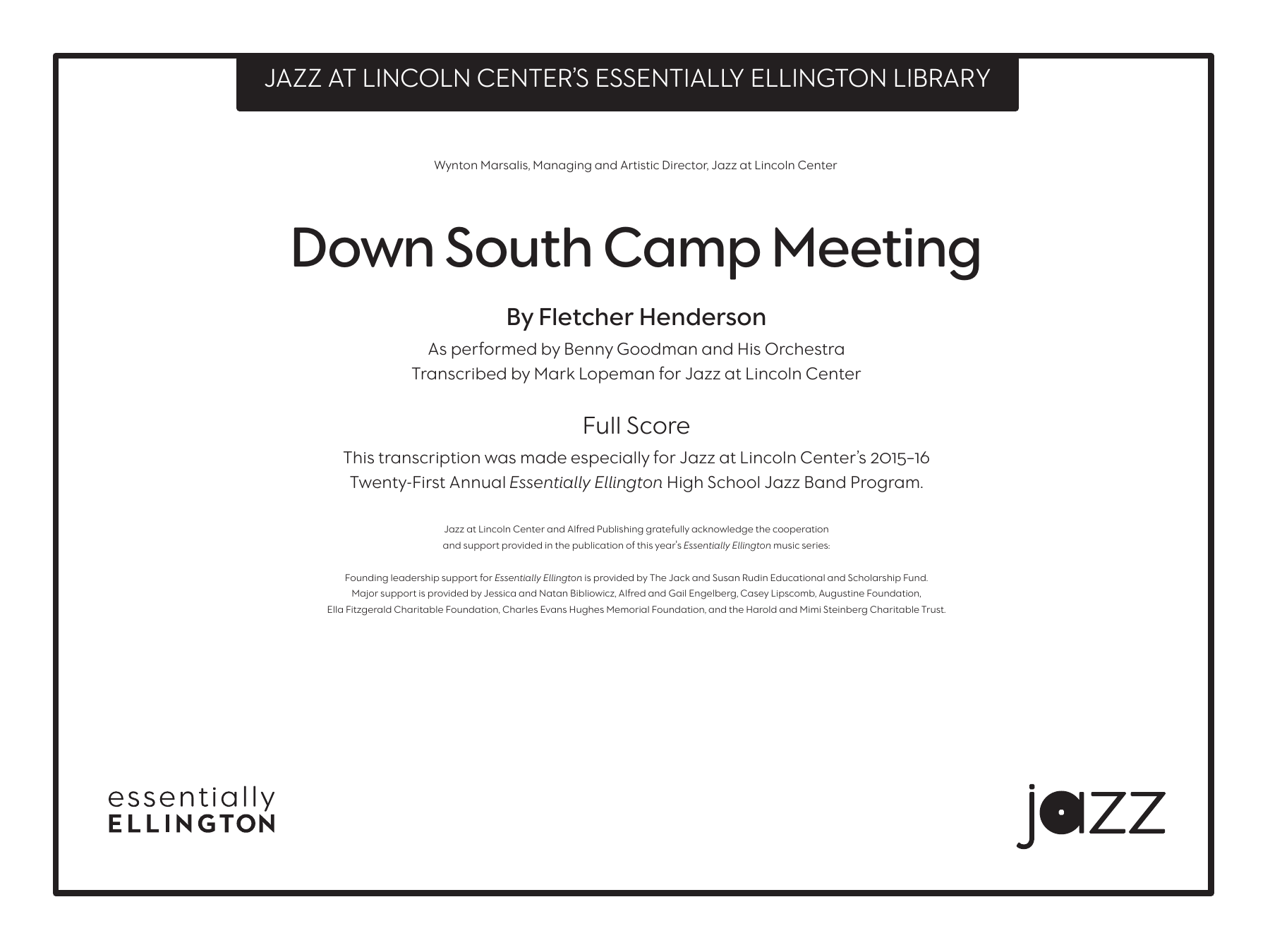 Down South Camp Meeting (F.Henderson) 4 Arr — sheet music cover (first page)